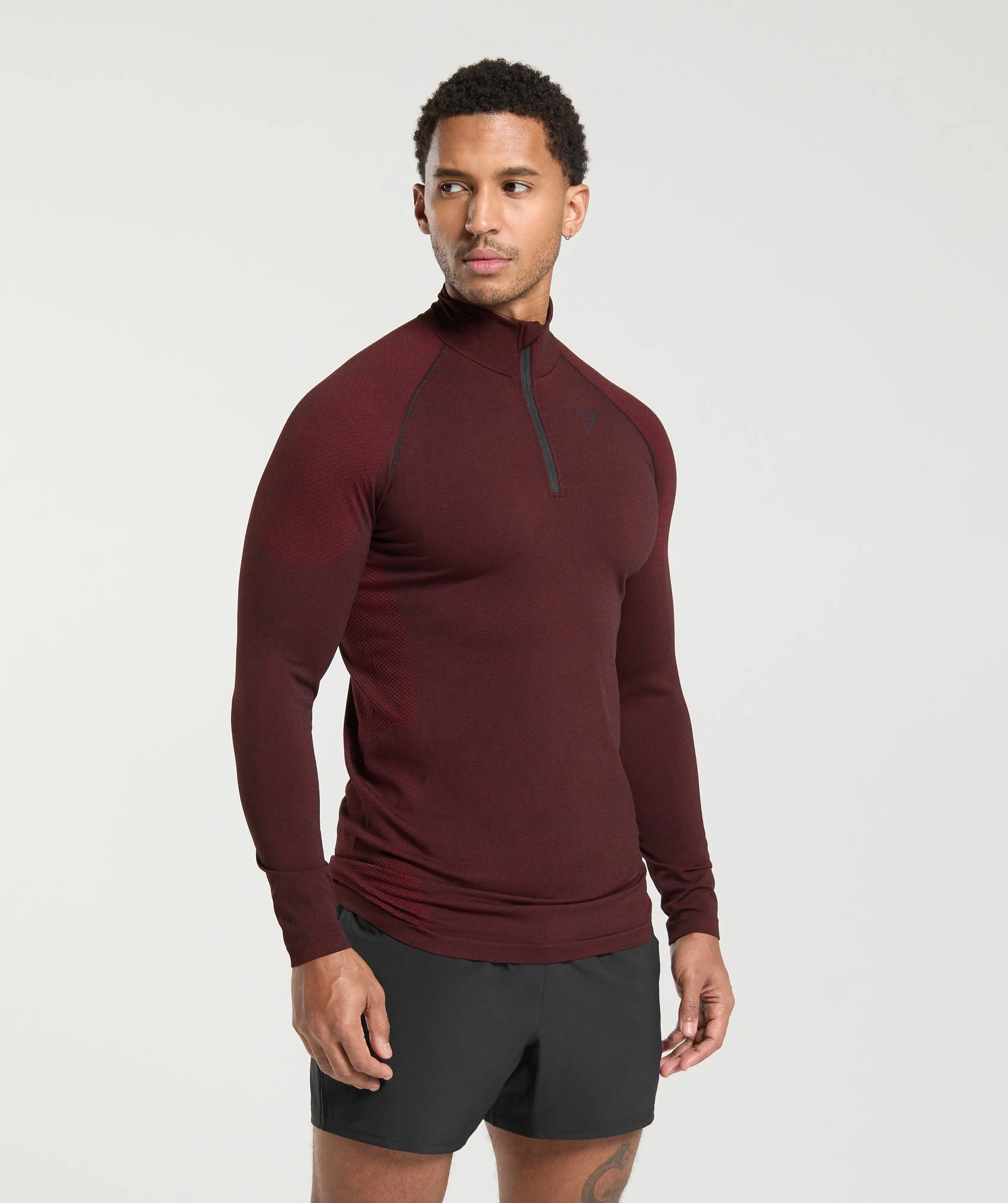 Gymshark Vital 1/4 Zip - Black/Sets Red - Image 3