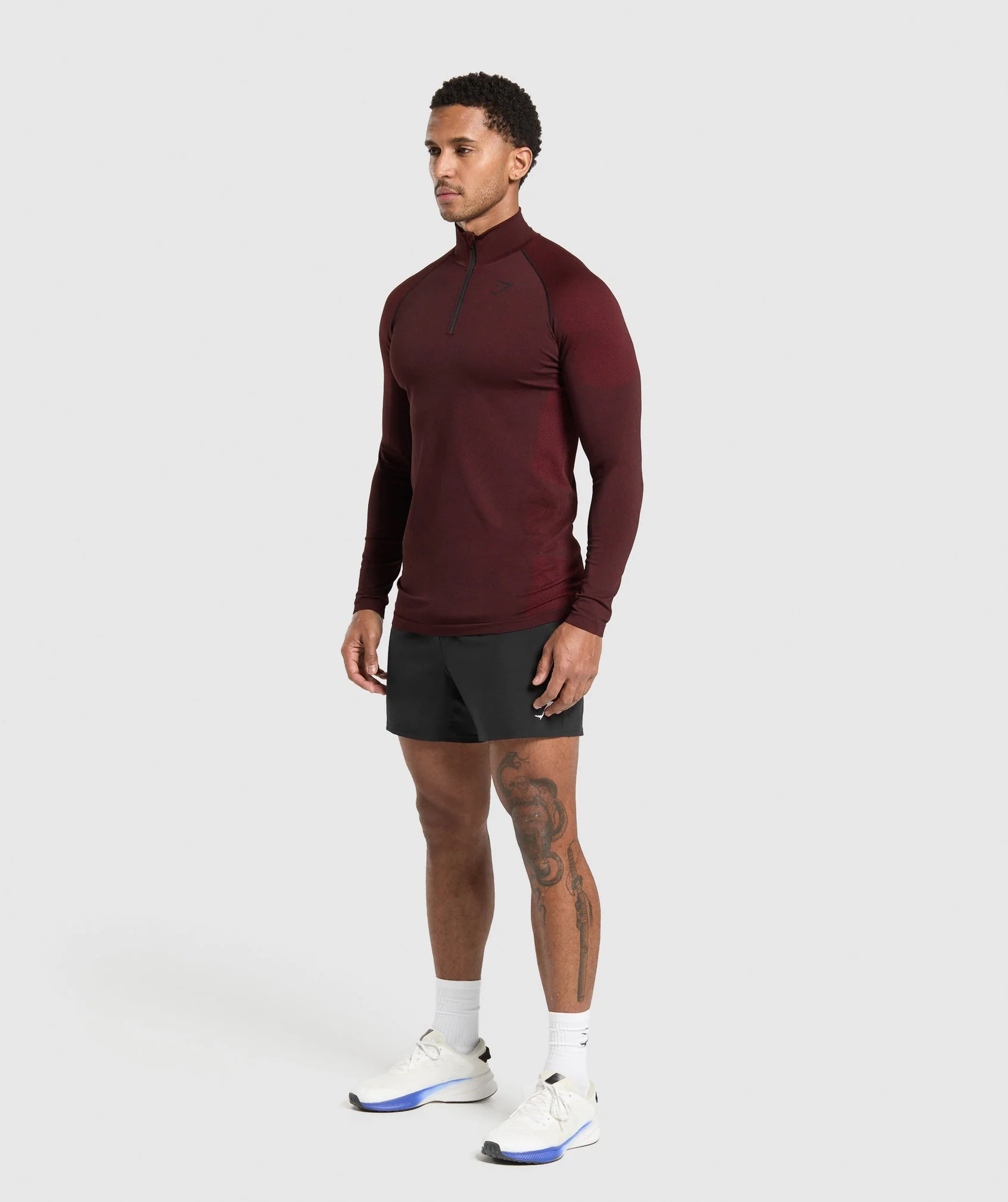 Gymshark Vital 1/4 Zip - Black/Sets Red - Image 4