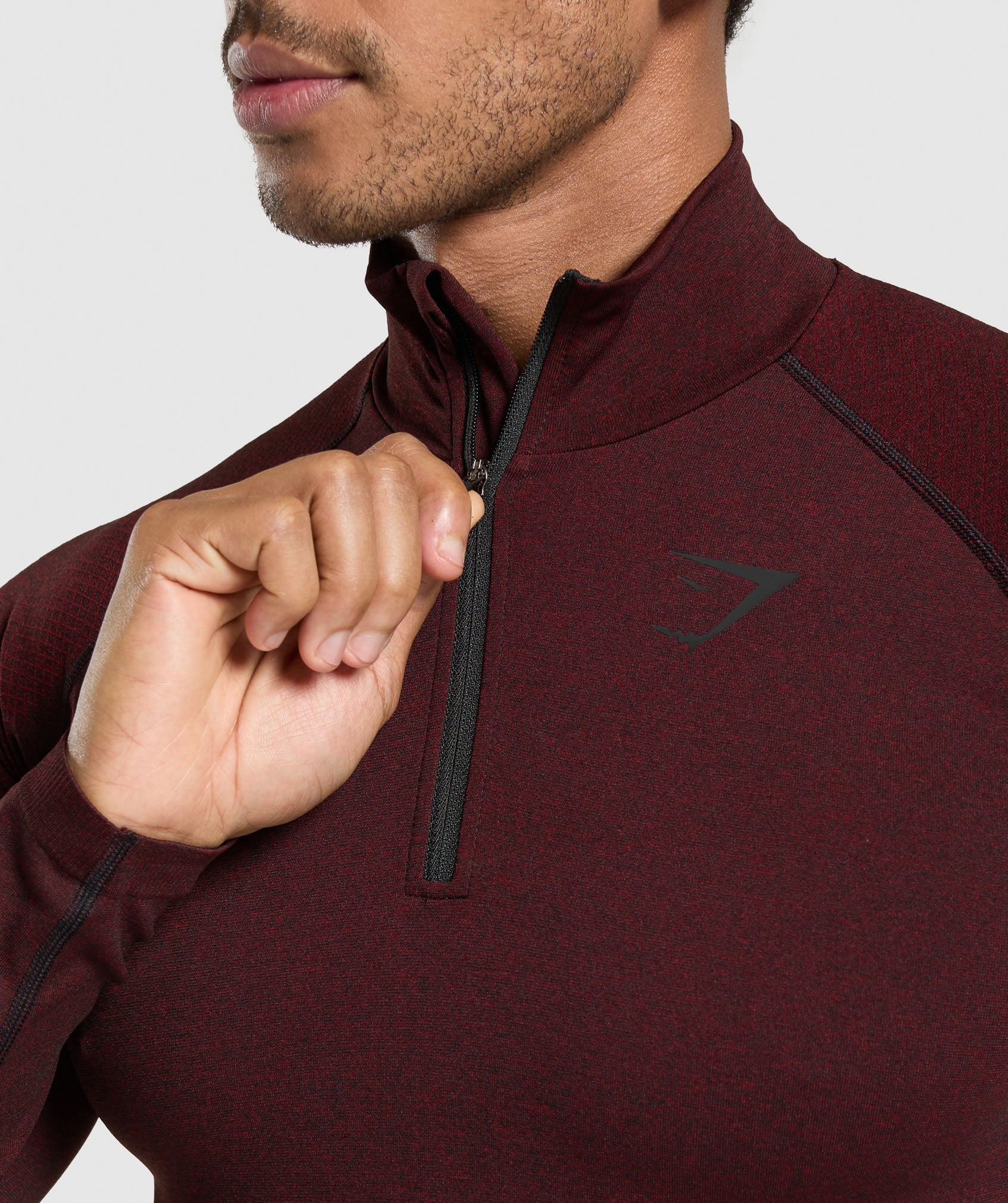 Gymshark Vital 1/4 Zip - Black/Sets Red - Image 5