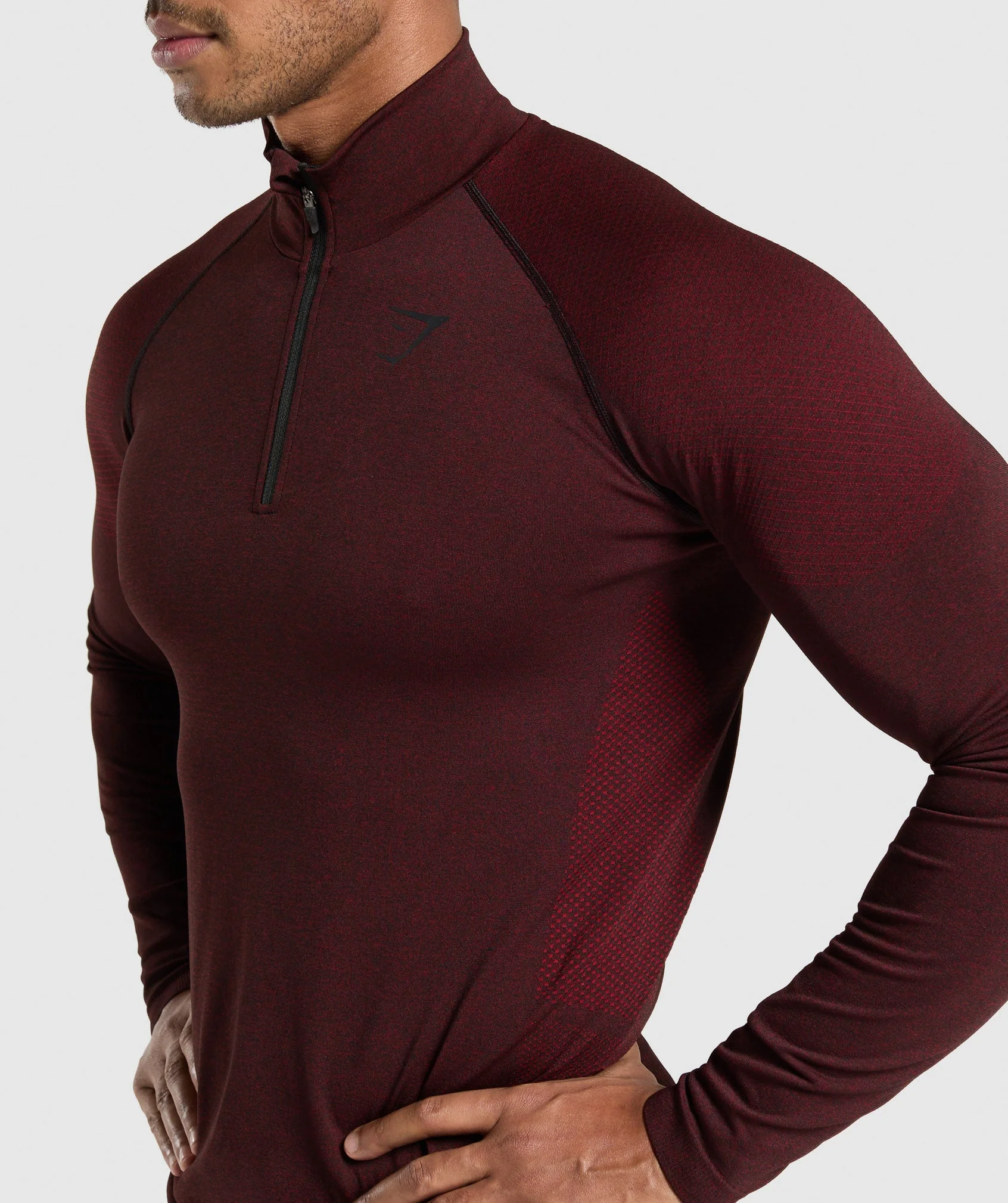 Gymshark Vital 1/4 Zip - Black/Sets Red - Image 6