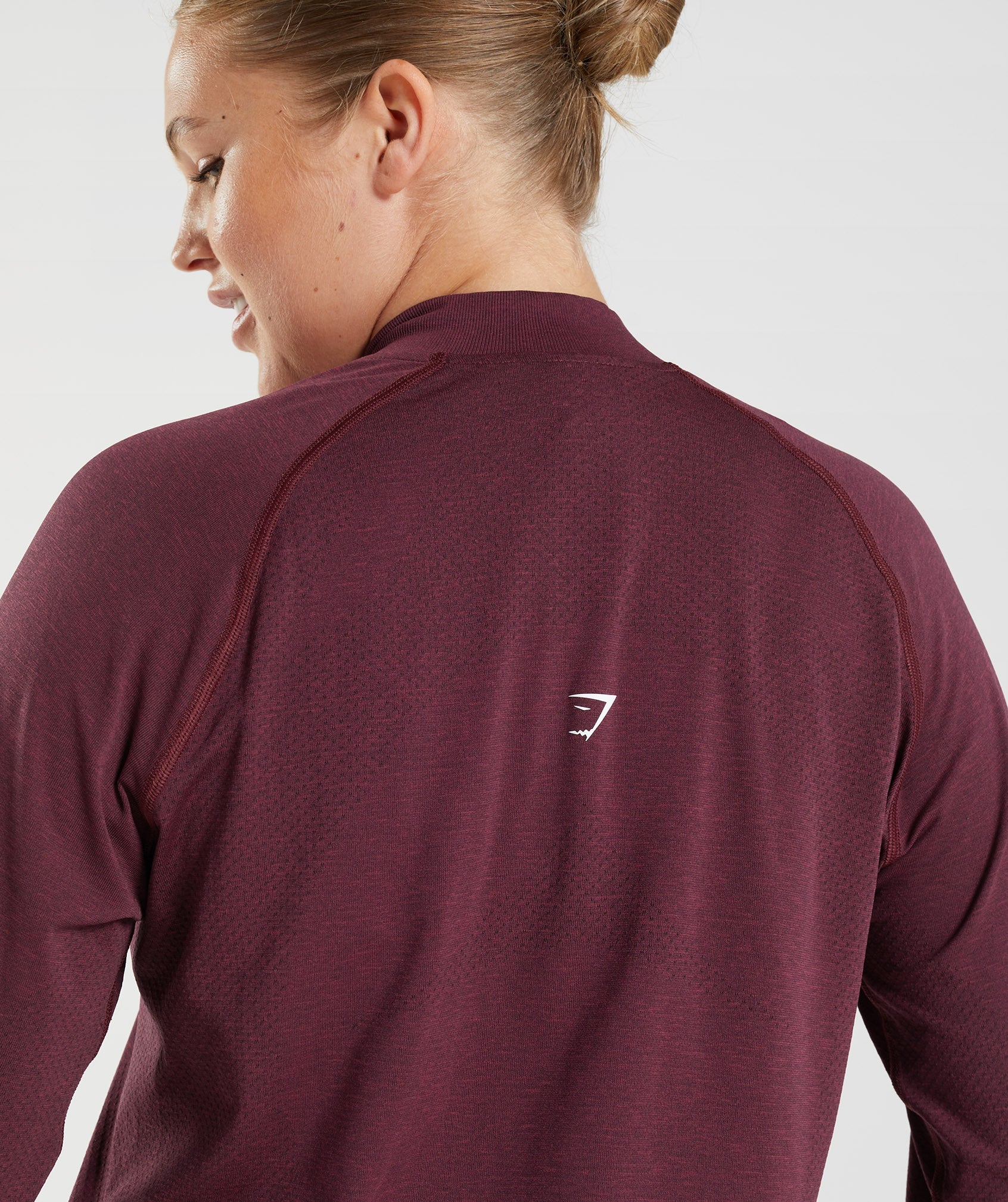 Gymshark Vital 1/2 Zip - Baked Maroon Marl - Image 5
