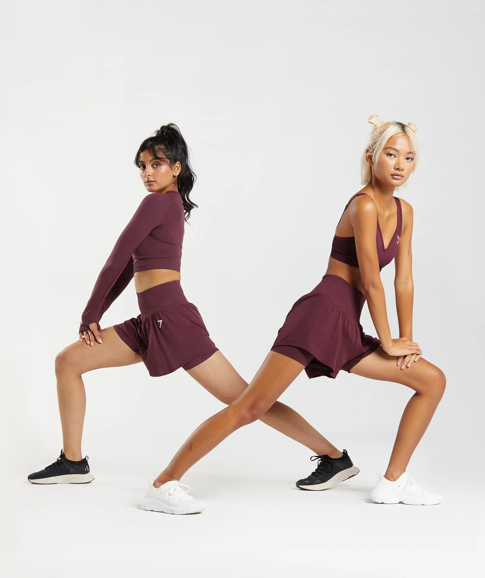 Gymshark Vital 2-in-1 Shorts - Baked Maroon Marl - Image 4