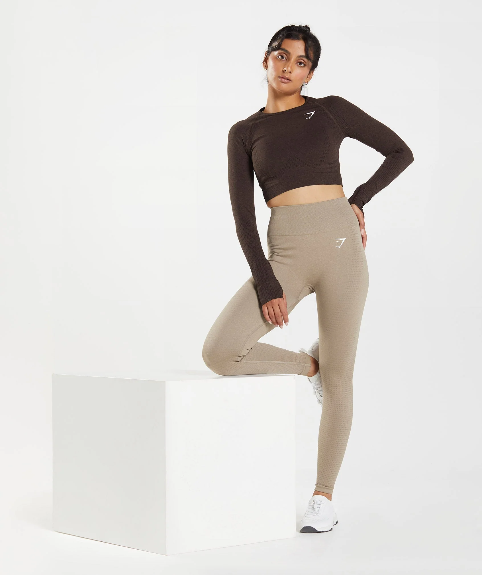 Gymshark Vital Crop Top - Cherry Brown Marl - Image 5