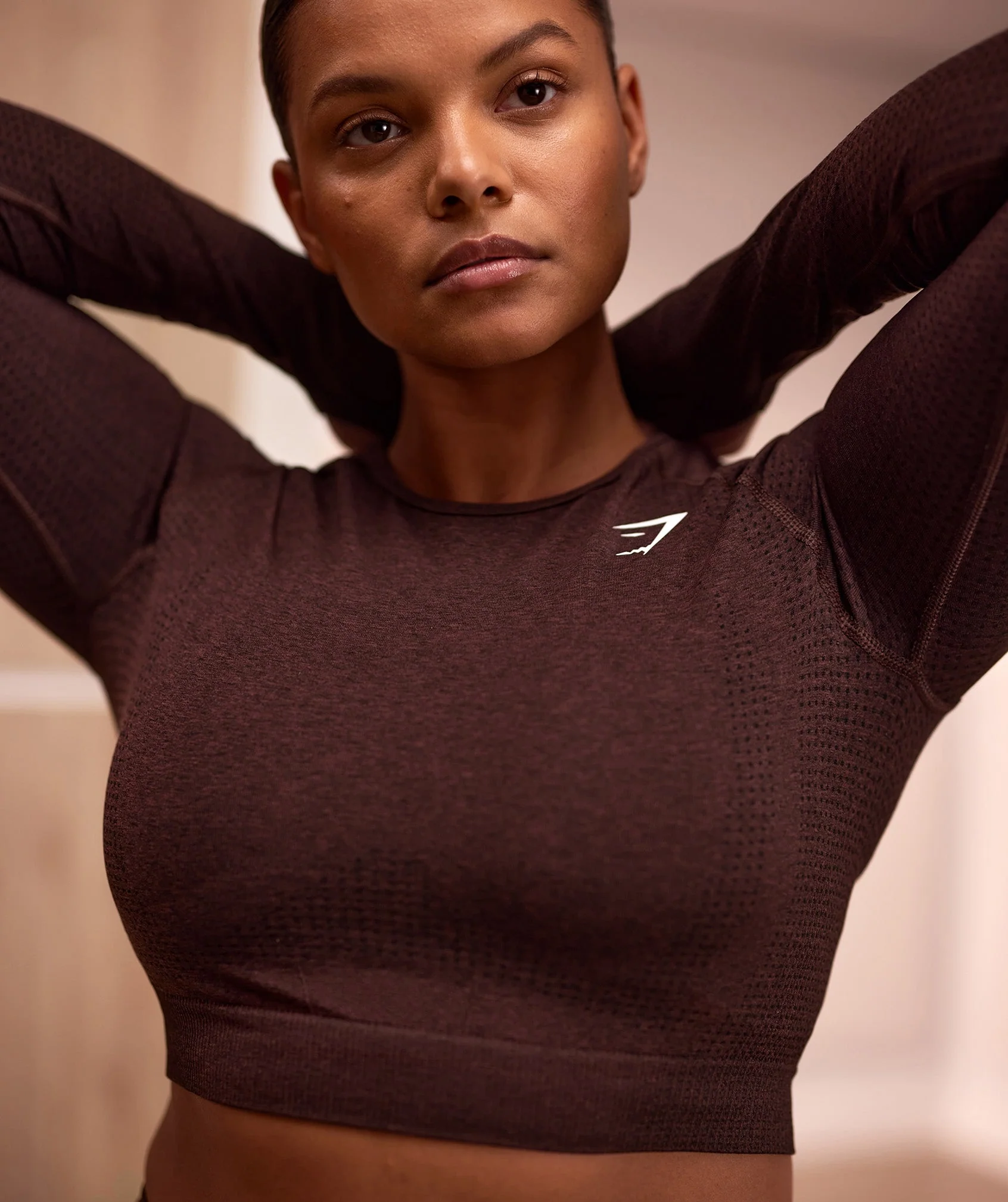 Gymshark Vital Crop Top - Cherry Brown Marl - Image 6