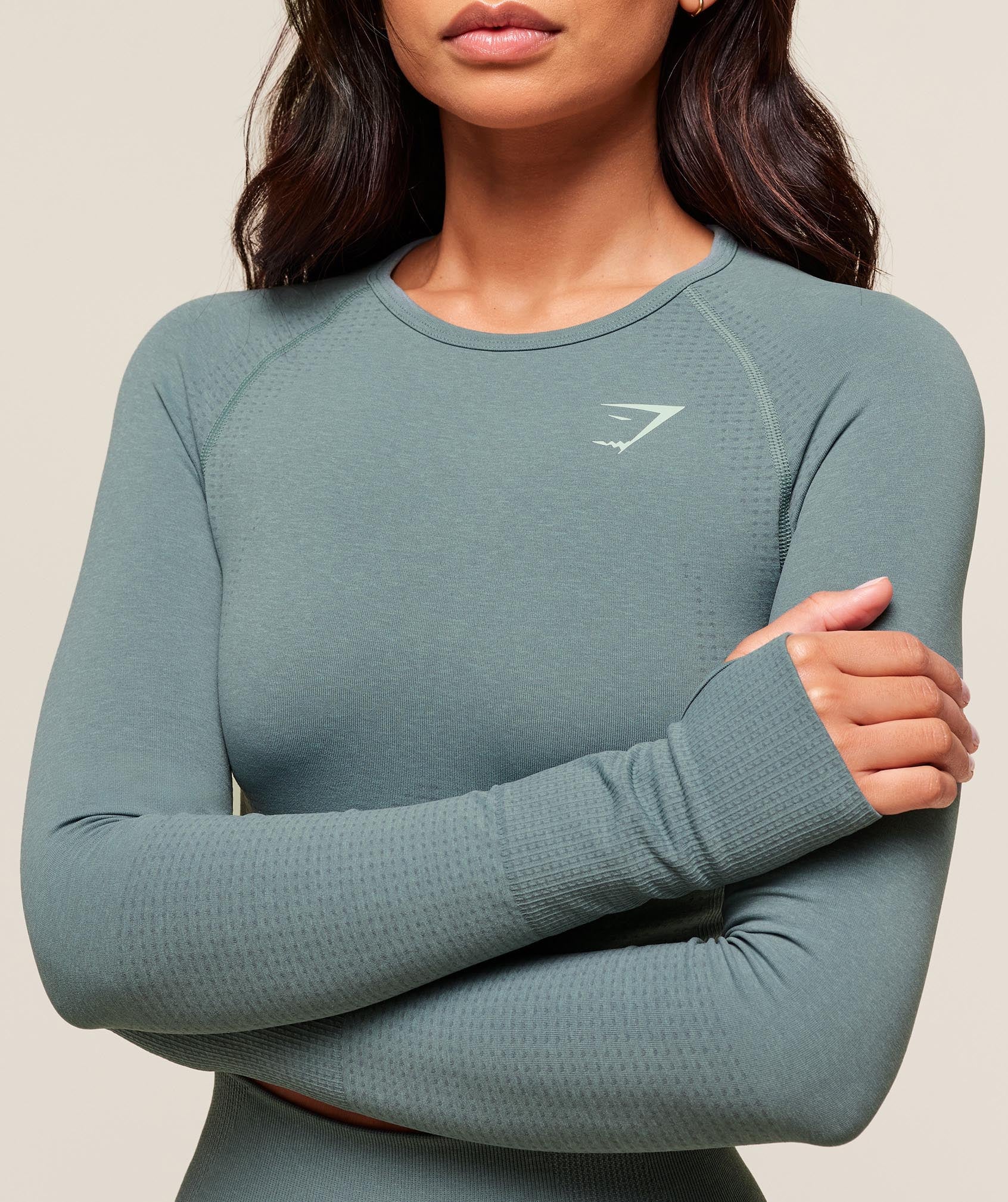 Gymshark Vital Crop Top - Celeste Blue Marl - Image 4
