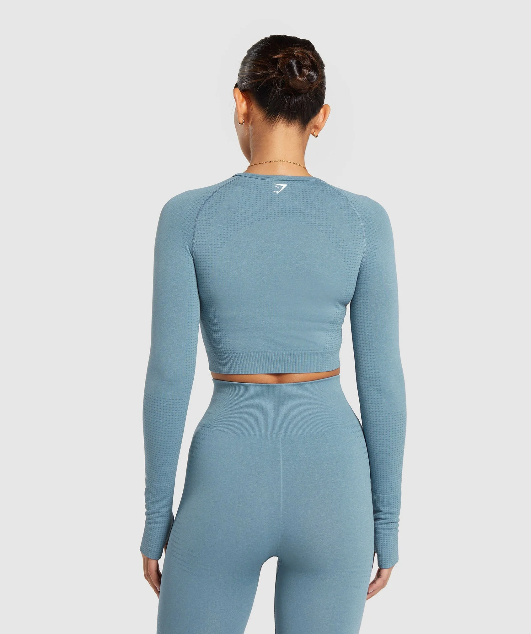 Gymshark Vital Crop Top - Faded Blue Marl - Image 2