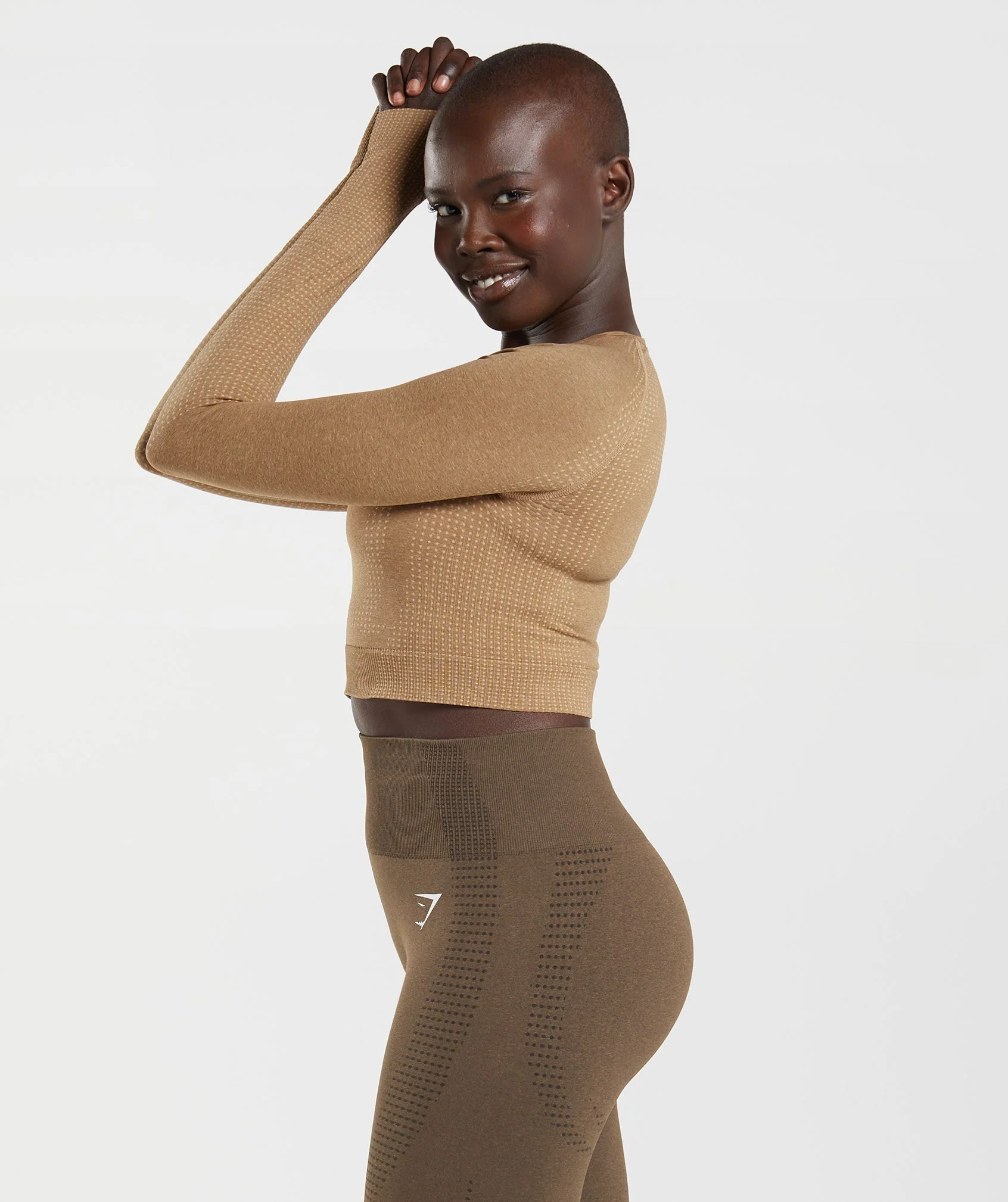 Gymshark Vital Crop Top - Fawn Marl - Image 4