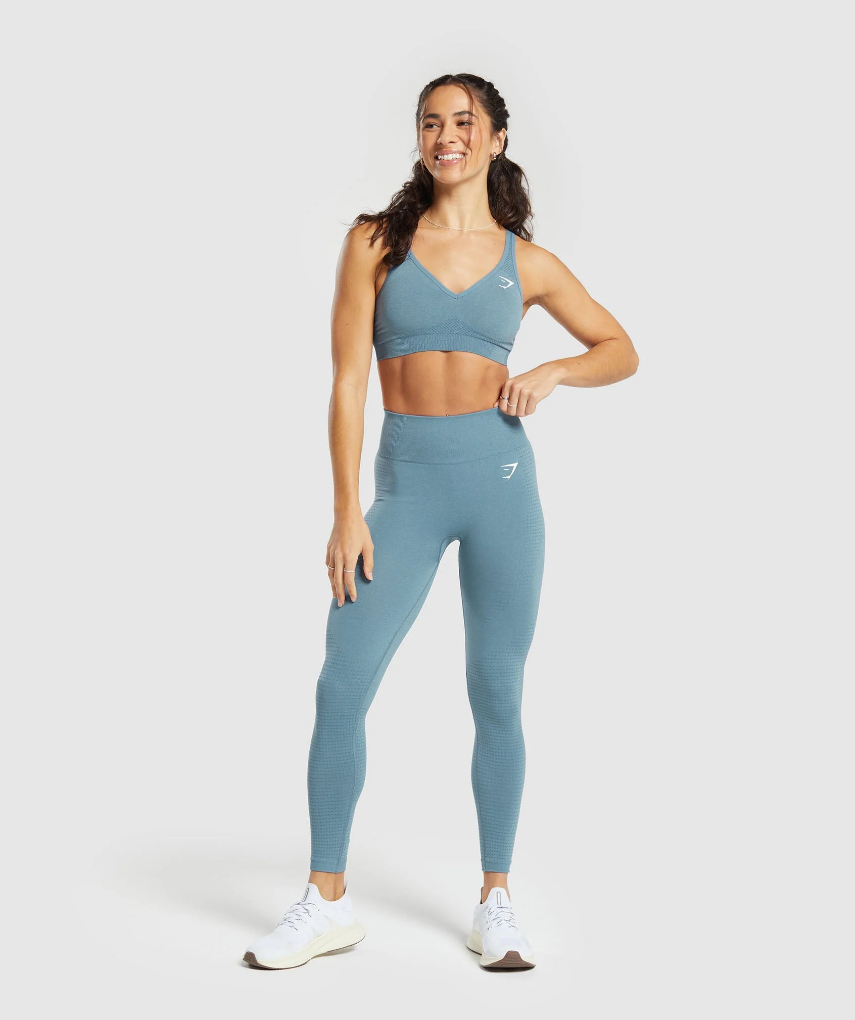Gymshark Vital Seamless 2.0 Leggings - Faded Blue Marl - Image 4