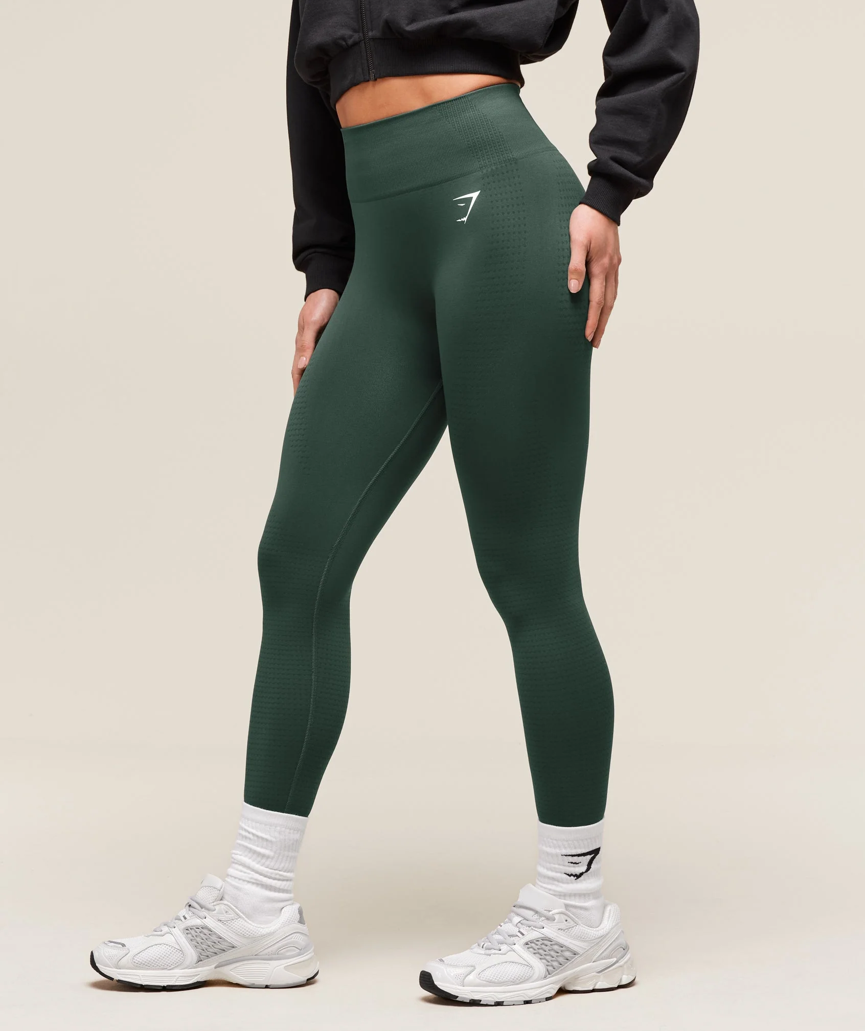 Gymshark Vital Seamless 2.0 Leggings - Woodland Green Marl - Image 3