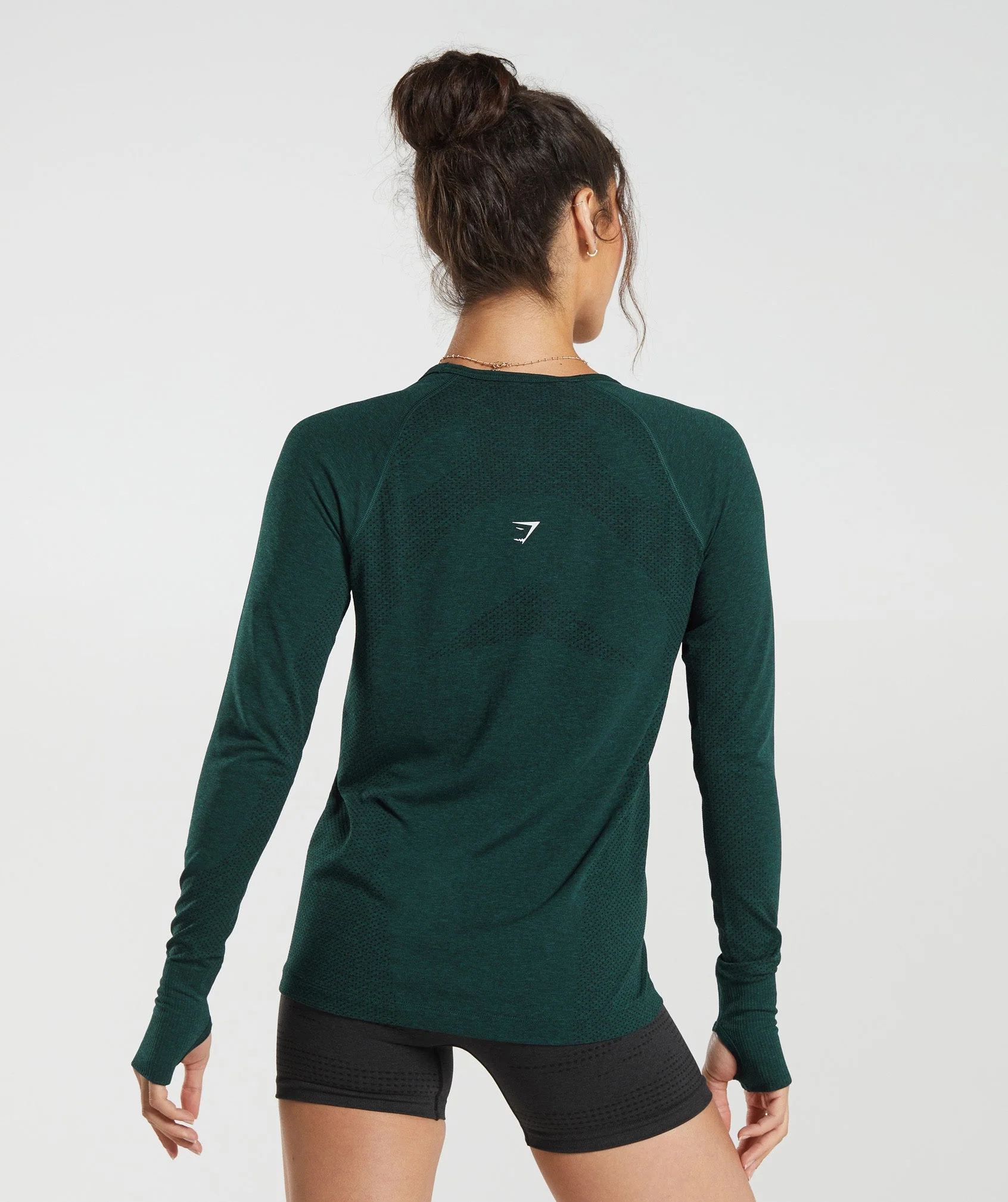 Gymshark Vital Seamless Light Long Sleeve Top - Deep Teal Marl - Image 2