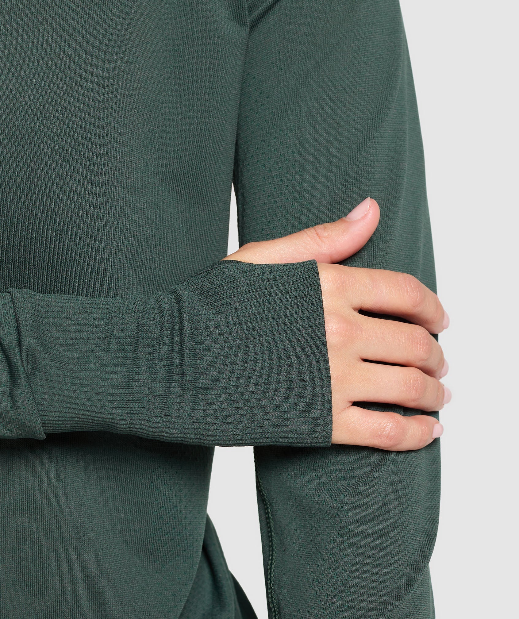 Gymshark Vital Seamless Light Long Sleeve Top - Woodland Green Marl - Image 6