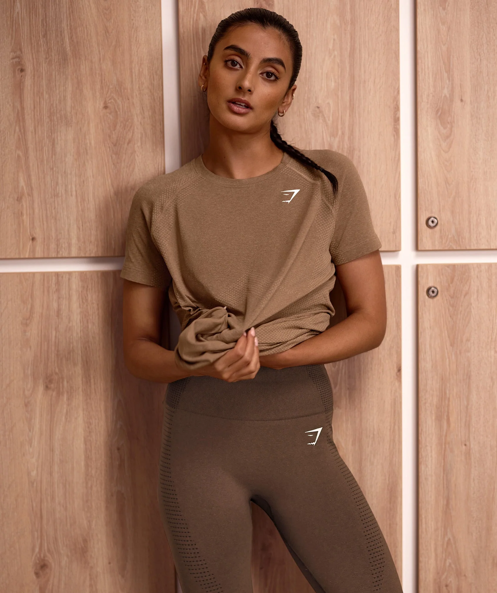 Gymshark Vital Seamless 2.0 Light T-Shirt - Fawn Marl - Image 4