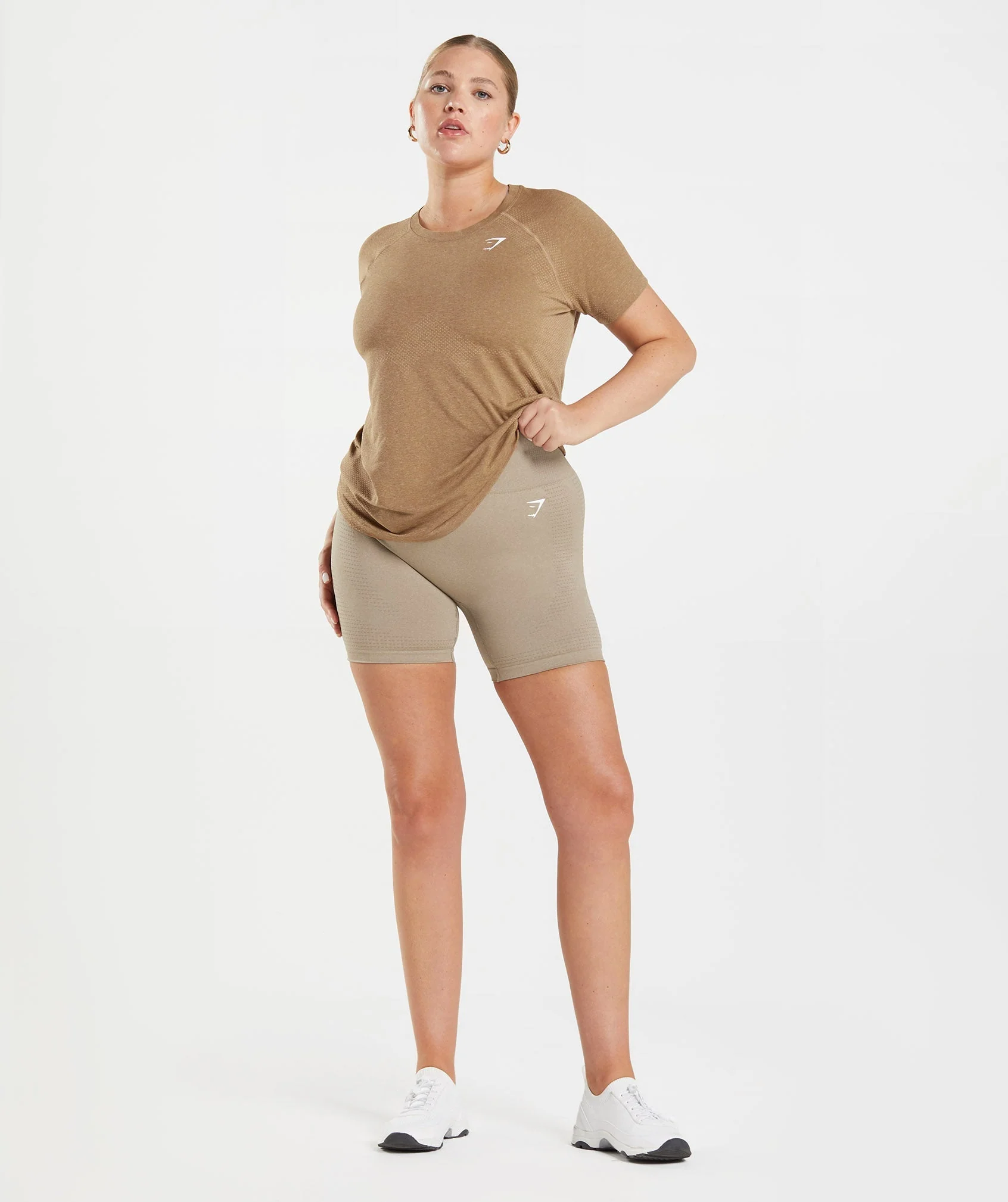 Gymshark Vital Seamless 2.0 Light T-Shirt - Fawn Marl - Image 5