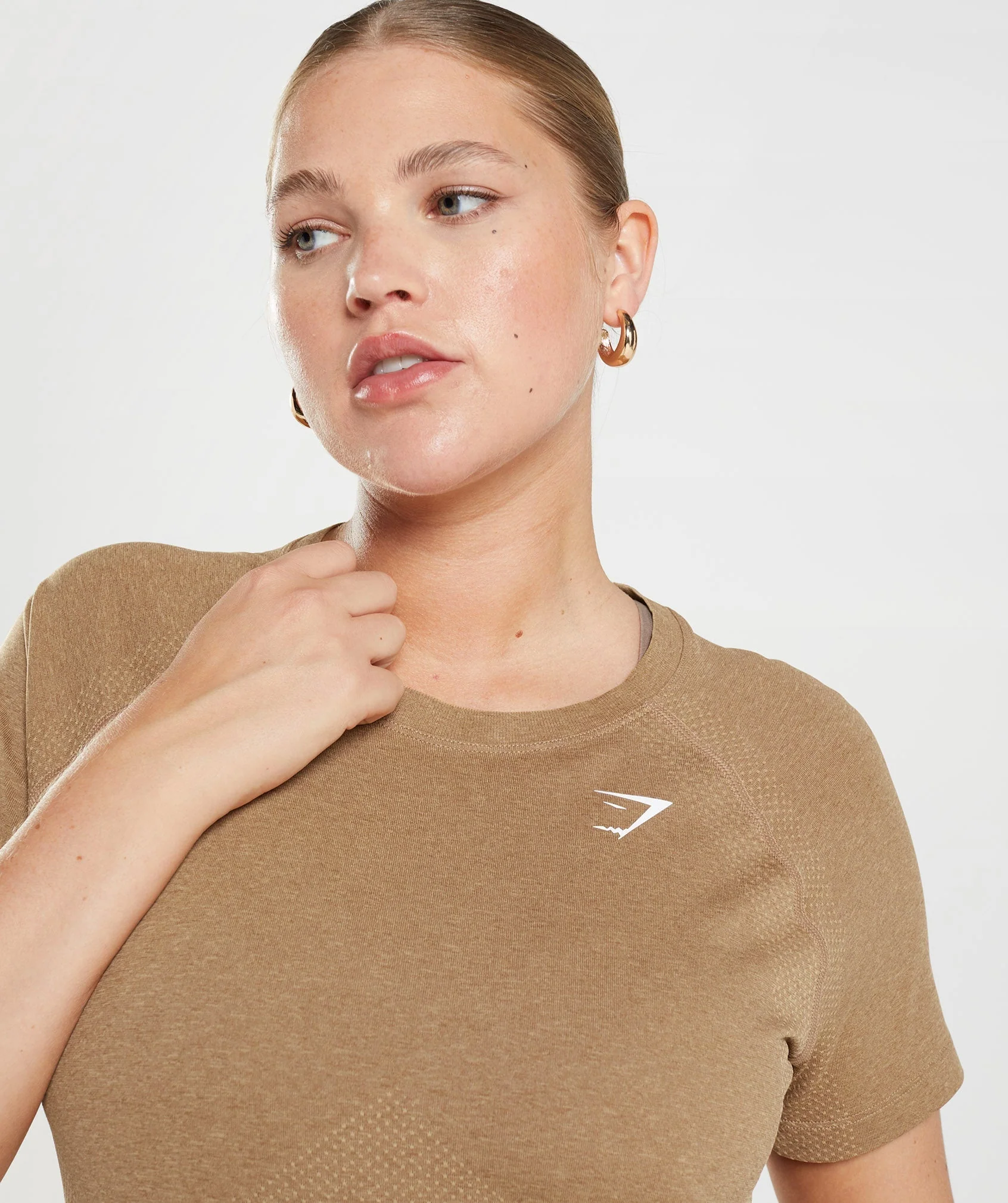 Gymshark Vital Seamless 2.0 Light T-Shirt - Fawn Marl - Image 7