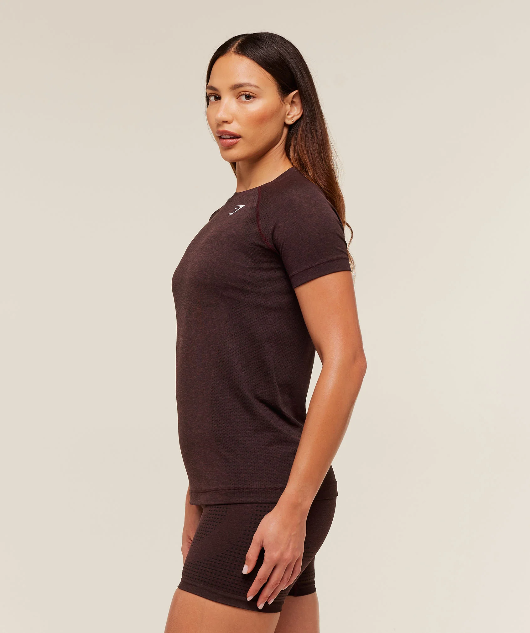 Gymshark Vital Seamless 2.0 Light T-Shirt - Rich Maroon/Marl - Image 4