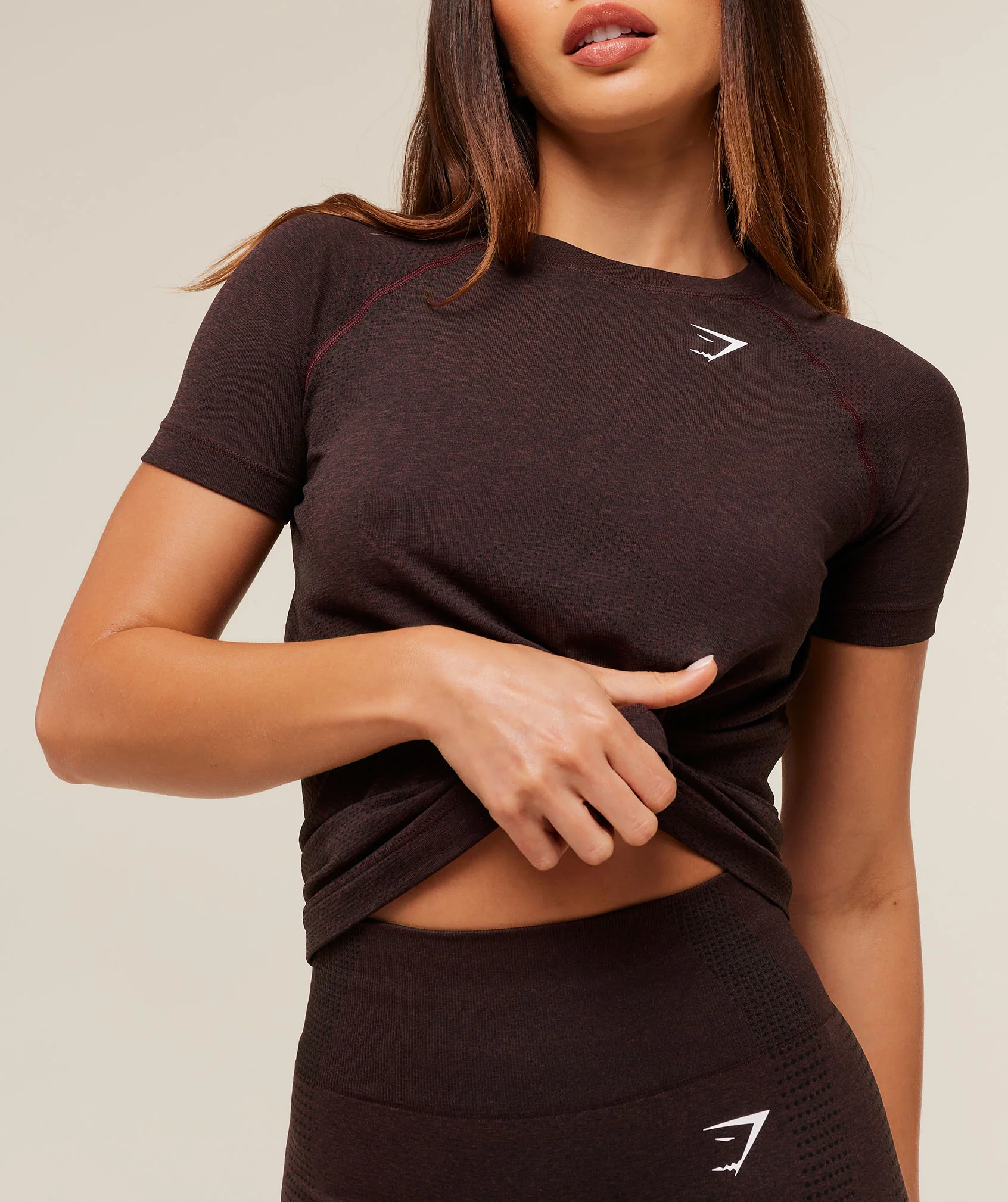 Gymshark Vital Seamless 2.0 Light T-Shirt - Rich Maroon/Marl - Image 6