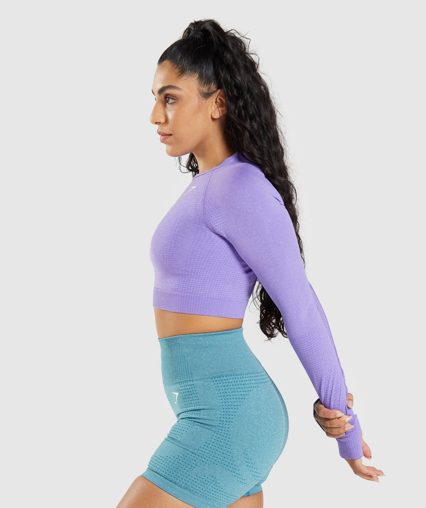 Gymshark Vital Crop Top - Bright Purple Marl - Image 3