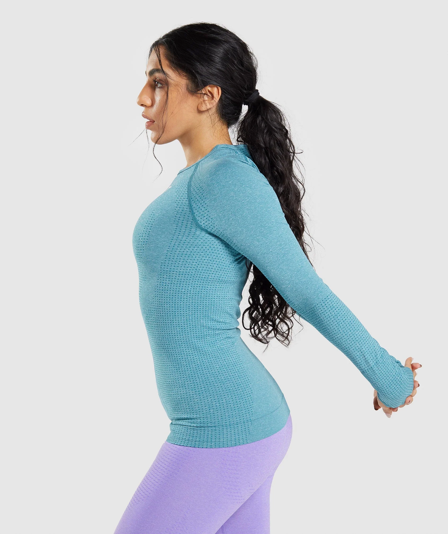 Gymshark Vital Long Sleeve Top - Tahoe Teal Marl - Image 3