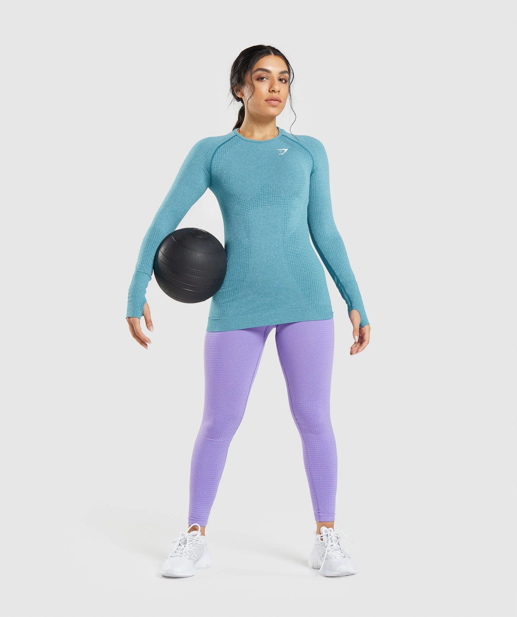 Gymshark Vital Long Sleeve Top - Tahoe Teal Marl - Image 4