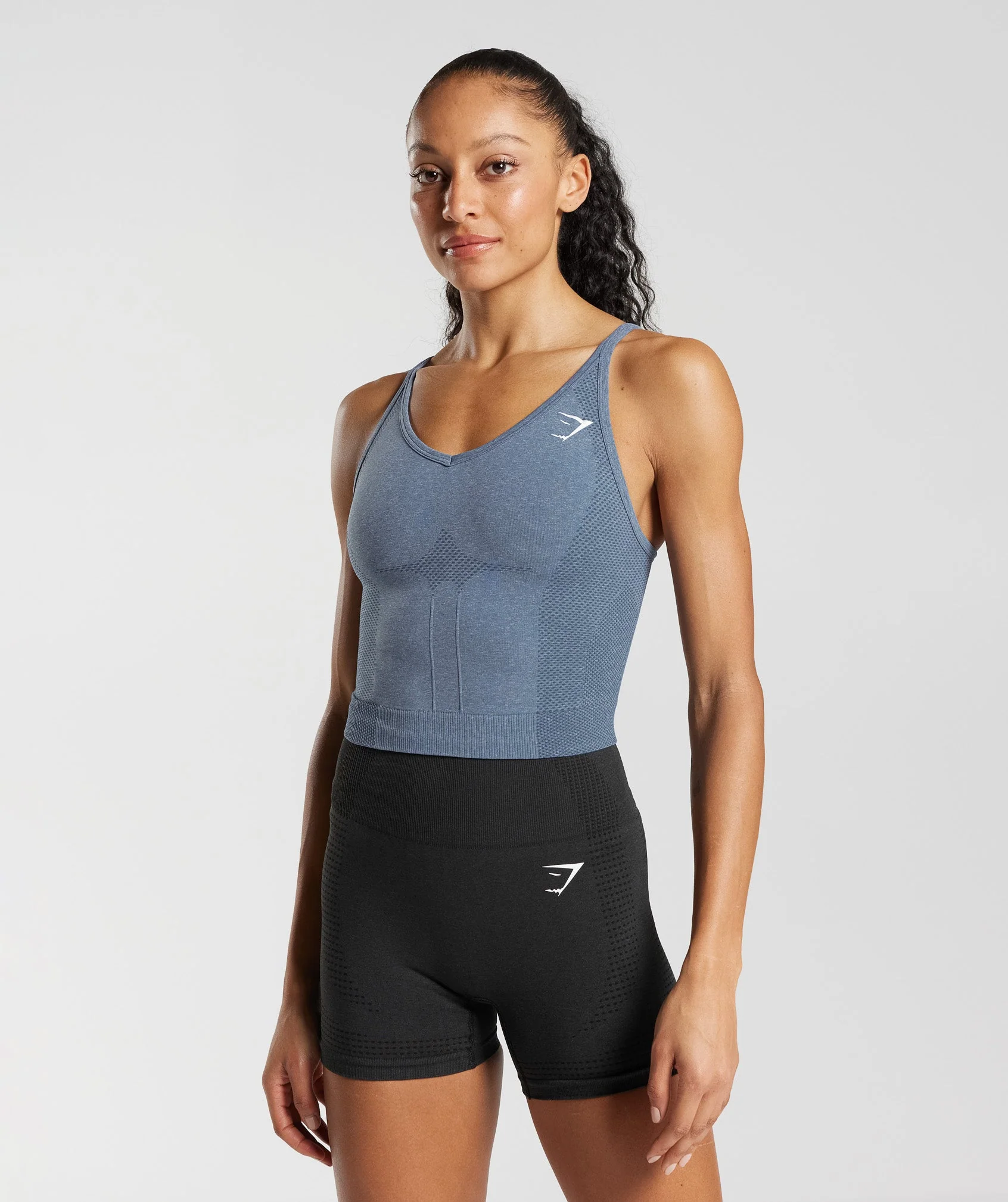 Gymshark Vital Midi Tank - Evening Blue Marl