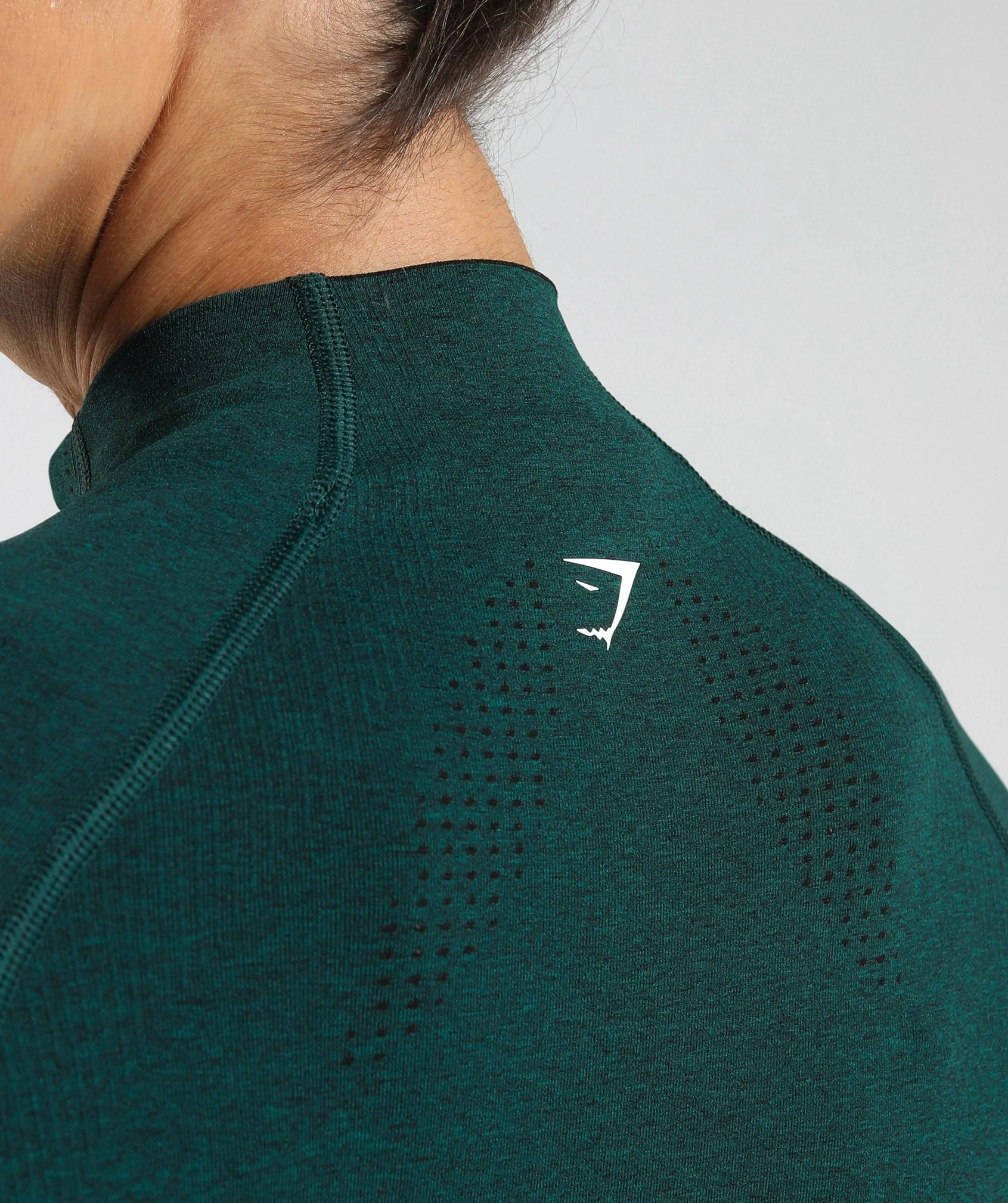 Gymshark Vital Seamless Midi Zip 2.0 Pullover - Deep Teal Marl - Image 6