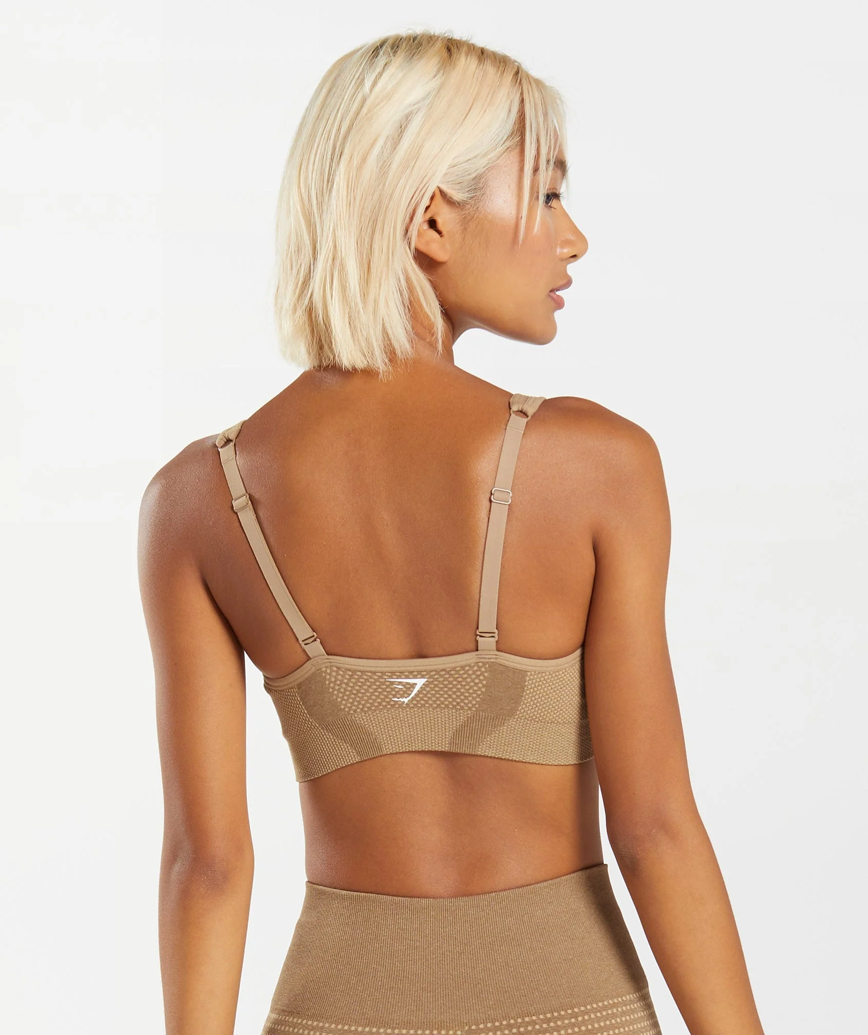 Gymshark Vital V Neck Sports Bra - Fawn Marl - Image 2