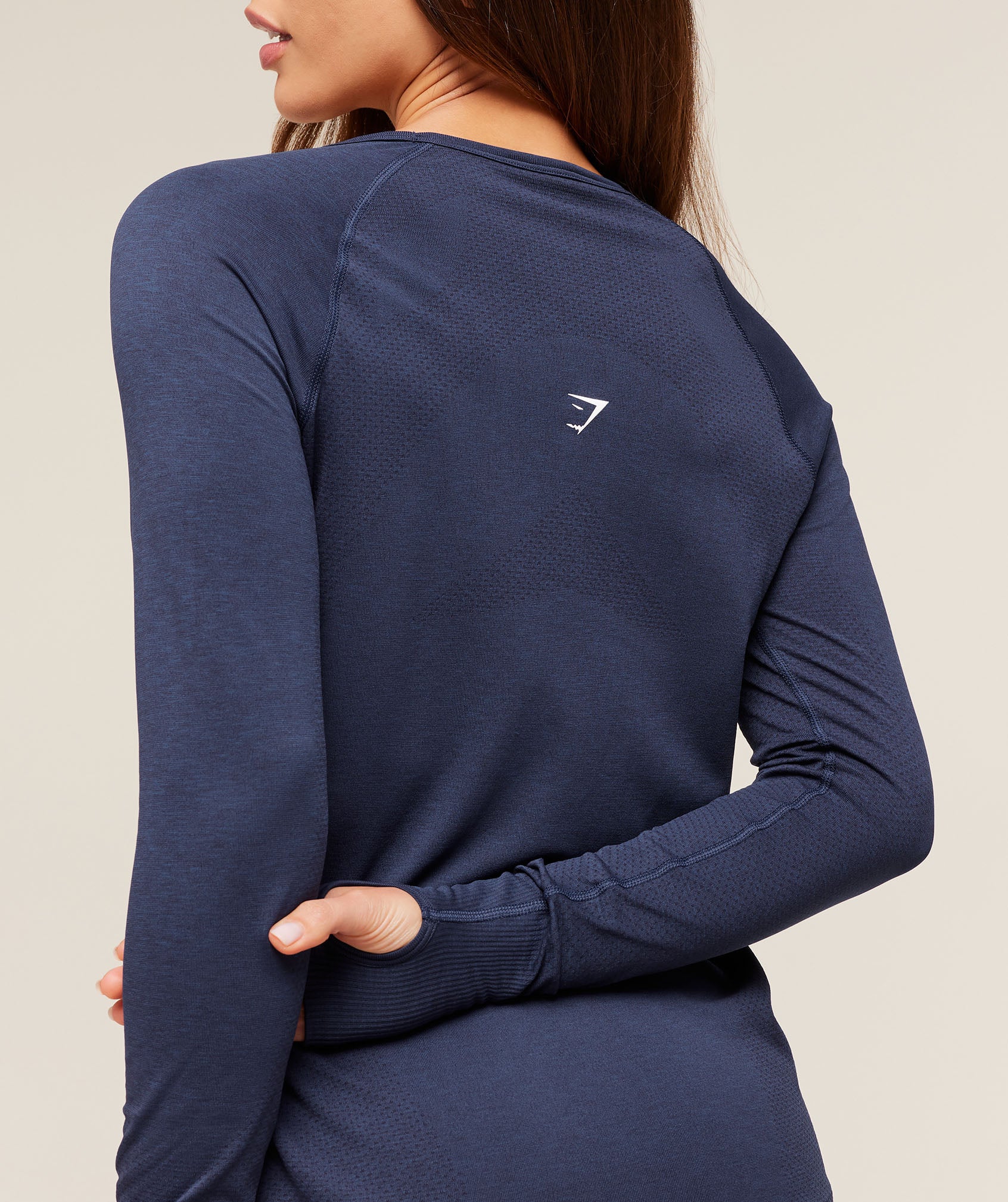 Gymshark Vital Seamless Light Long Sleeve Top - Heavy Blue/ Marl - Image 6
