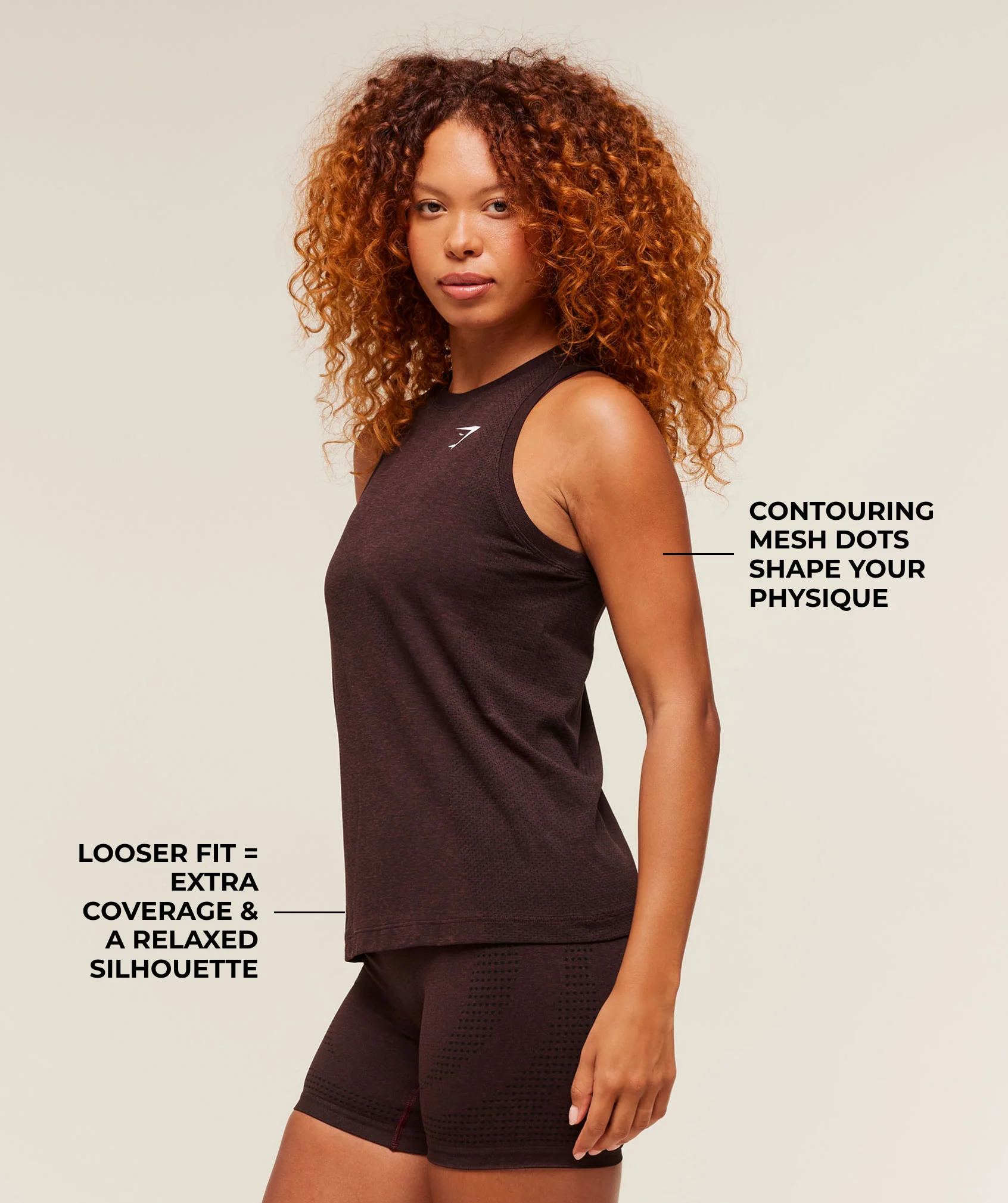 Gymshark Vital Light Tank - Rich Maroon/Marl - Image 2