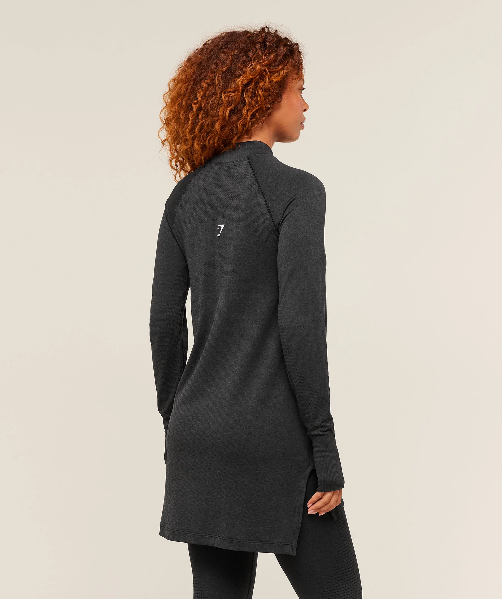 Gymshark Vital Long Line Top - Black Marl - Image 2