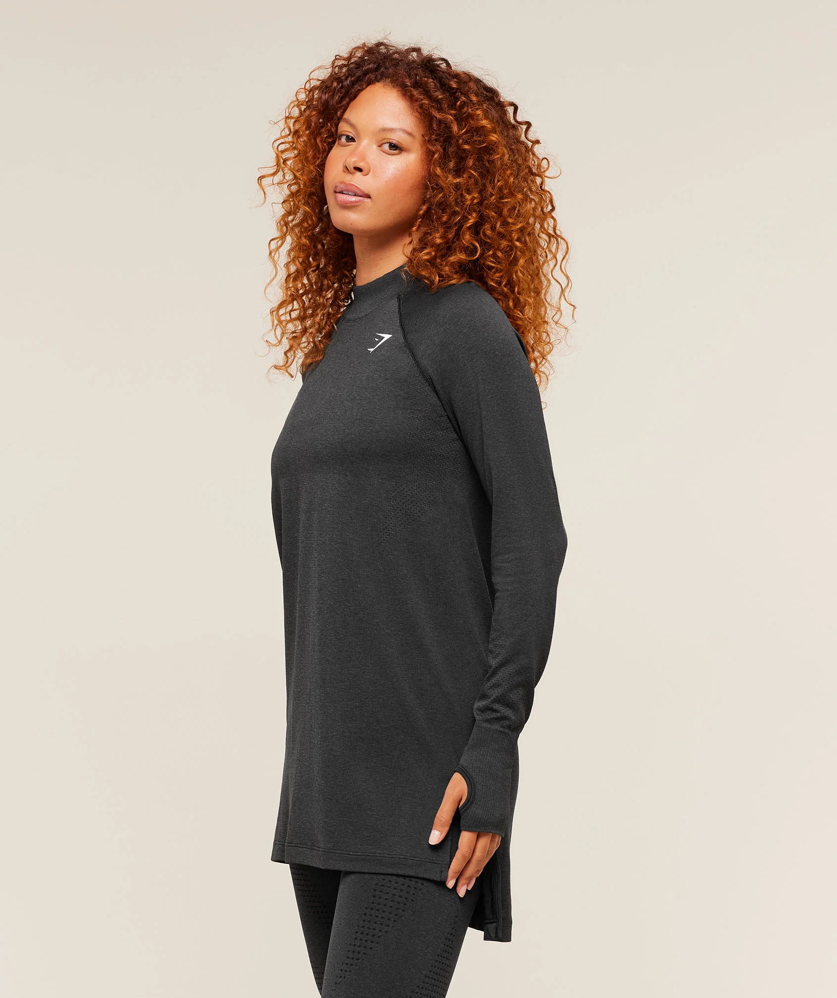 Gymshark Vital Long Line Top - Black Marl - Image 3