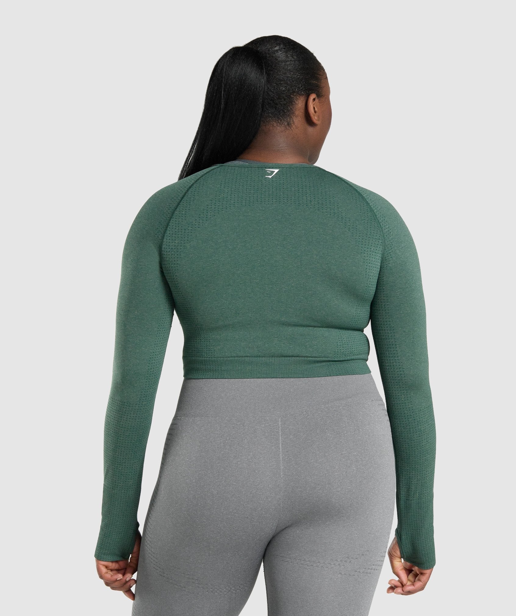 Gymshark Vital Crop Top - Dark Green Marl - Image 2