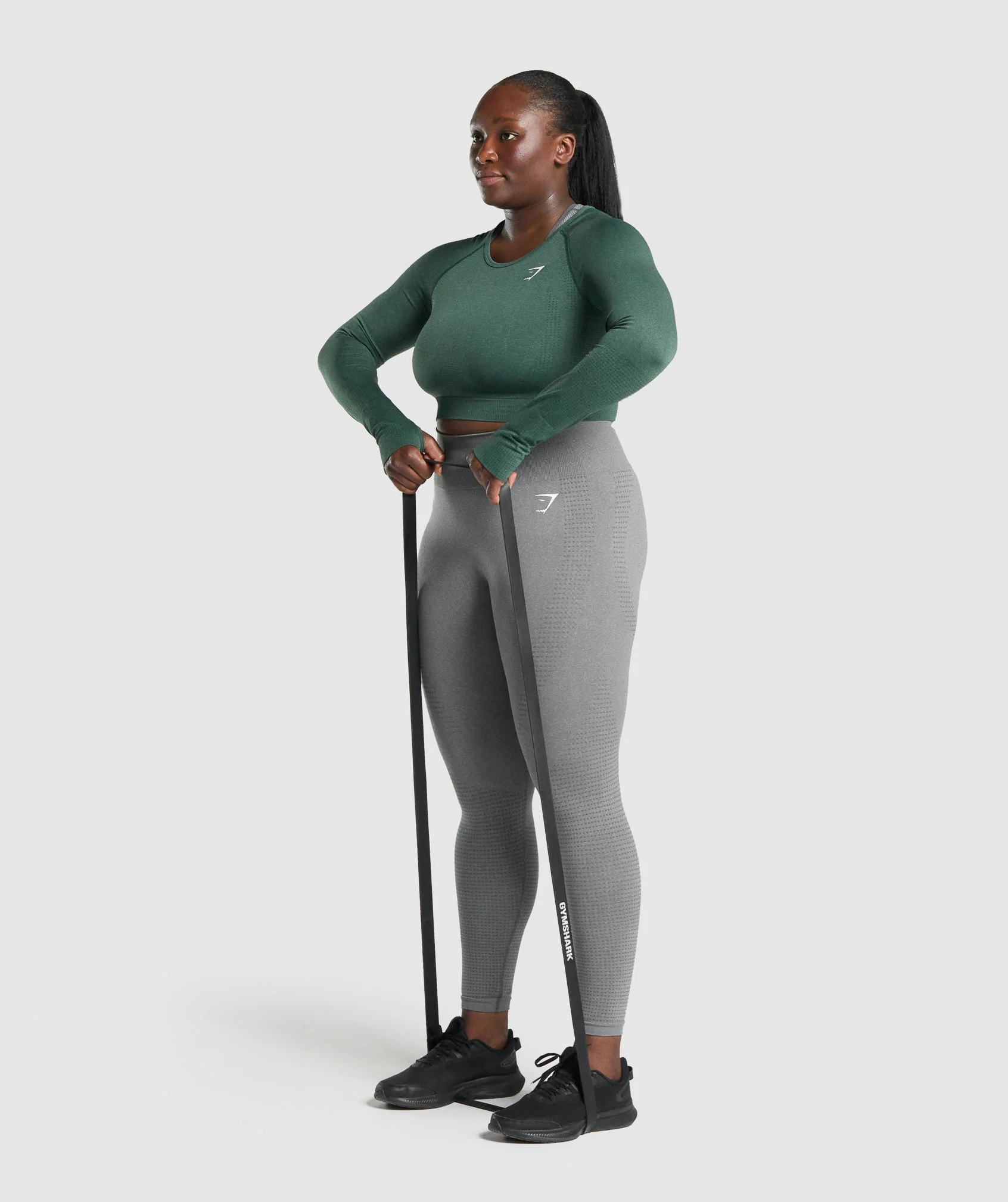Gymshark Vital Crop Top - Dark Green Marl - Image 4
