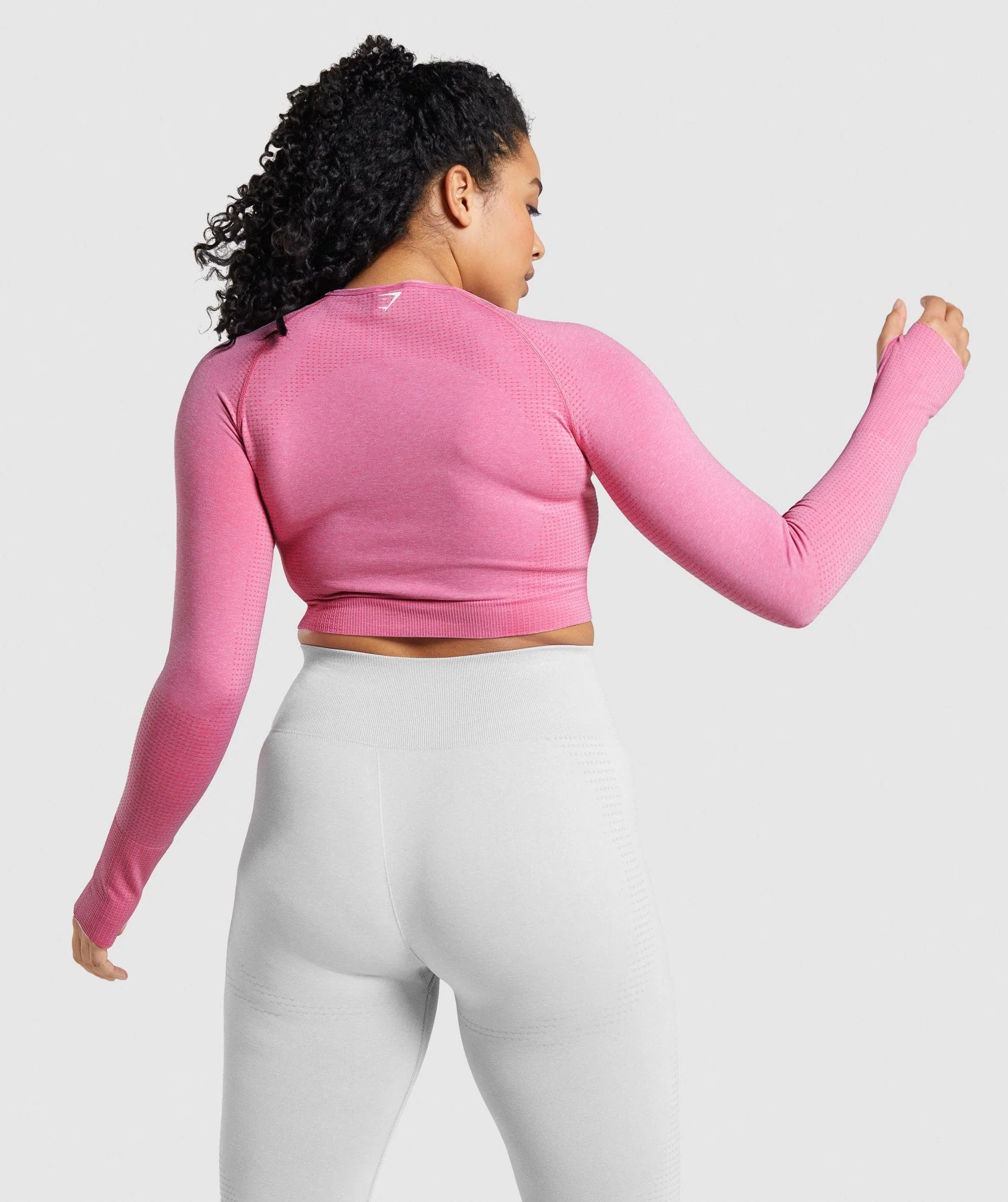 DNU - Gymshark Vital Seamless 2.0 Long Sleeve Crop Top - Pink Marl - Image 2