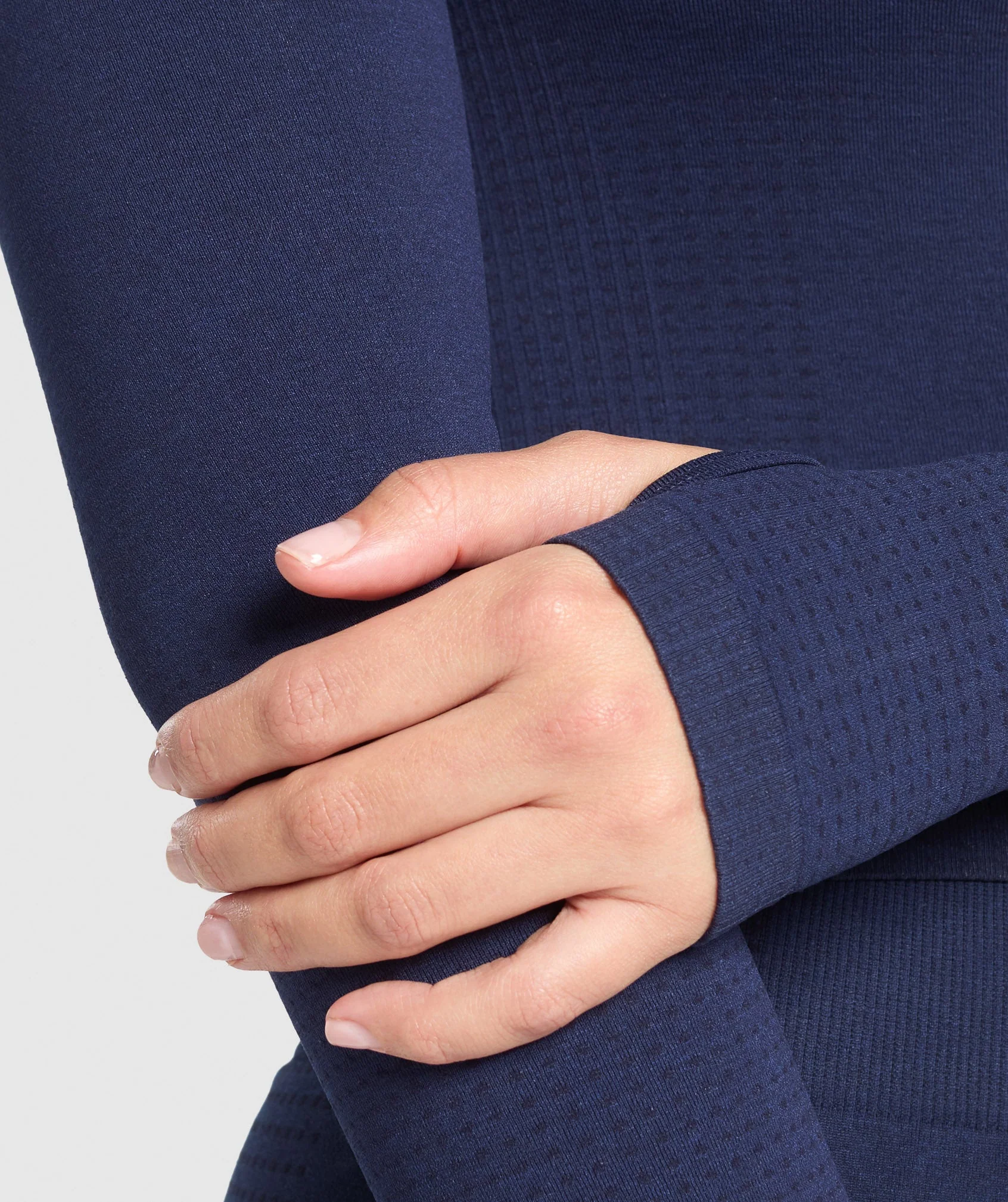 Gymshark Vital Long Sleeve Cut Out Top - Heavy Blue/Marl - Image 4