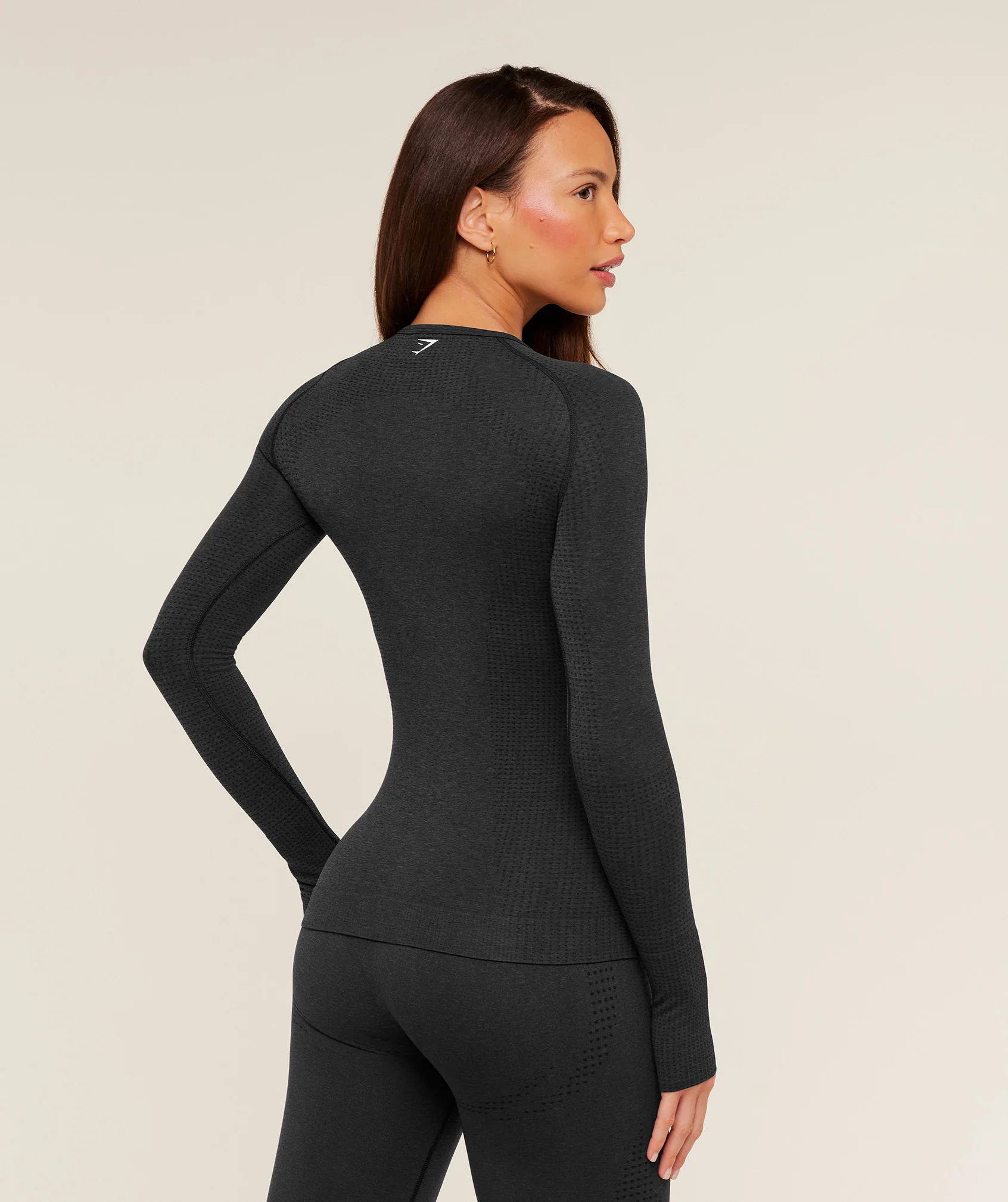 Gymshark Vital Long Sleeve Top - Black Marl - Image 3