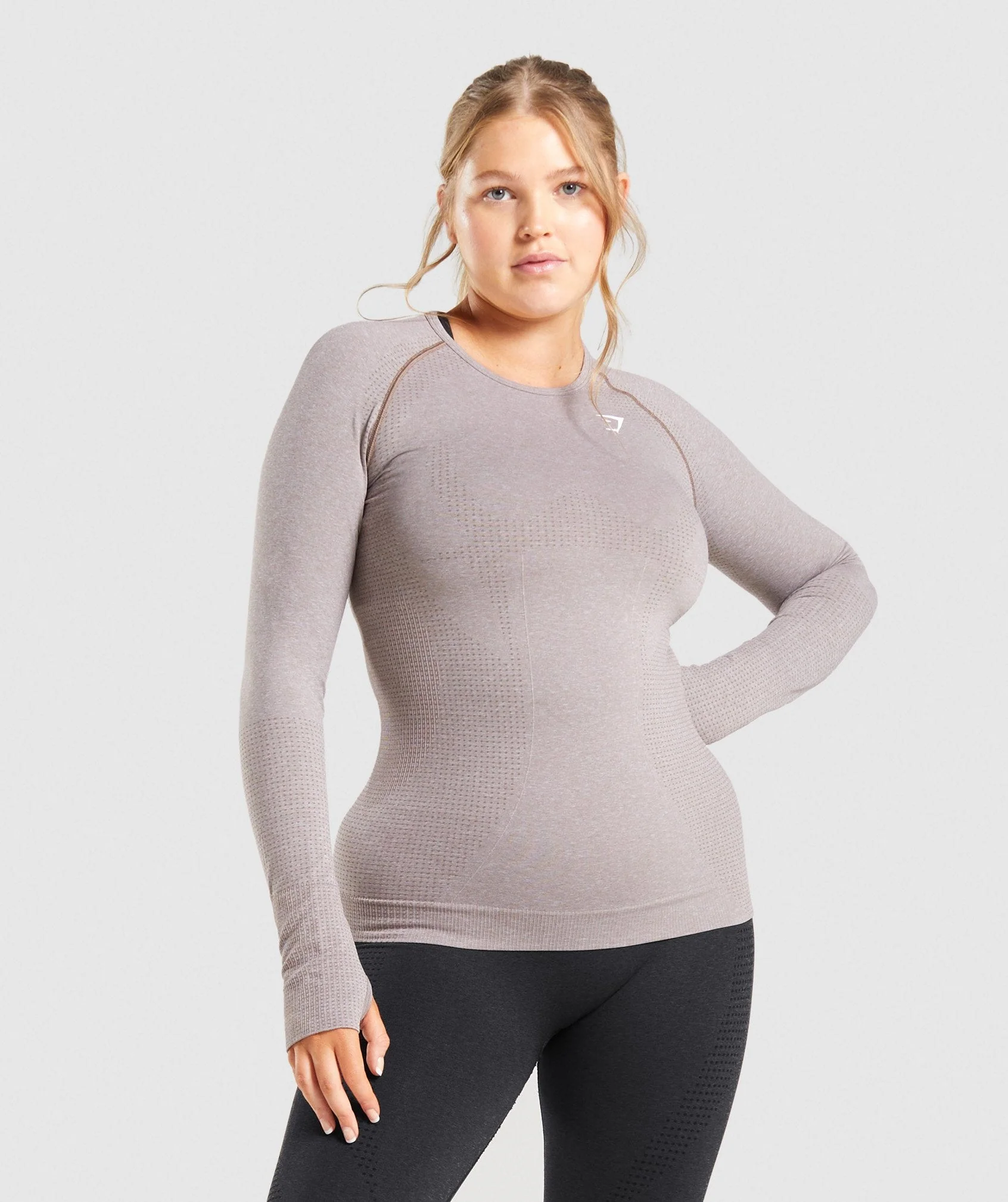 DNU - Gymshark Vital Seamless 2.0 Long Sleeve Top - Taupe Marl