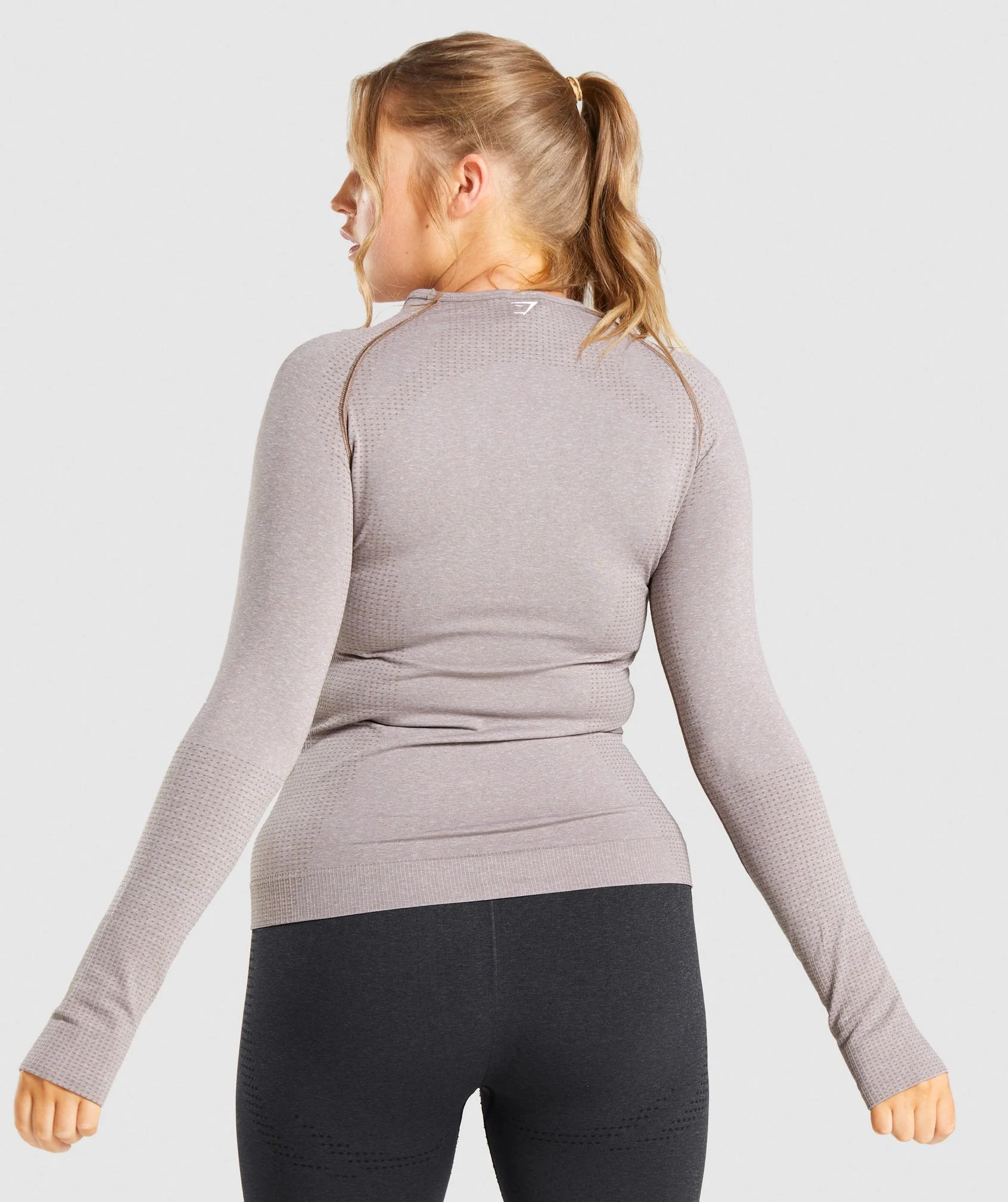 DNU - Gymshark Vital Seamless 2.0 Long Sleeve Top - Taupe Marl - Image 2