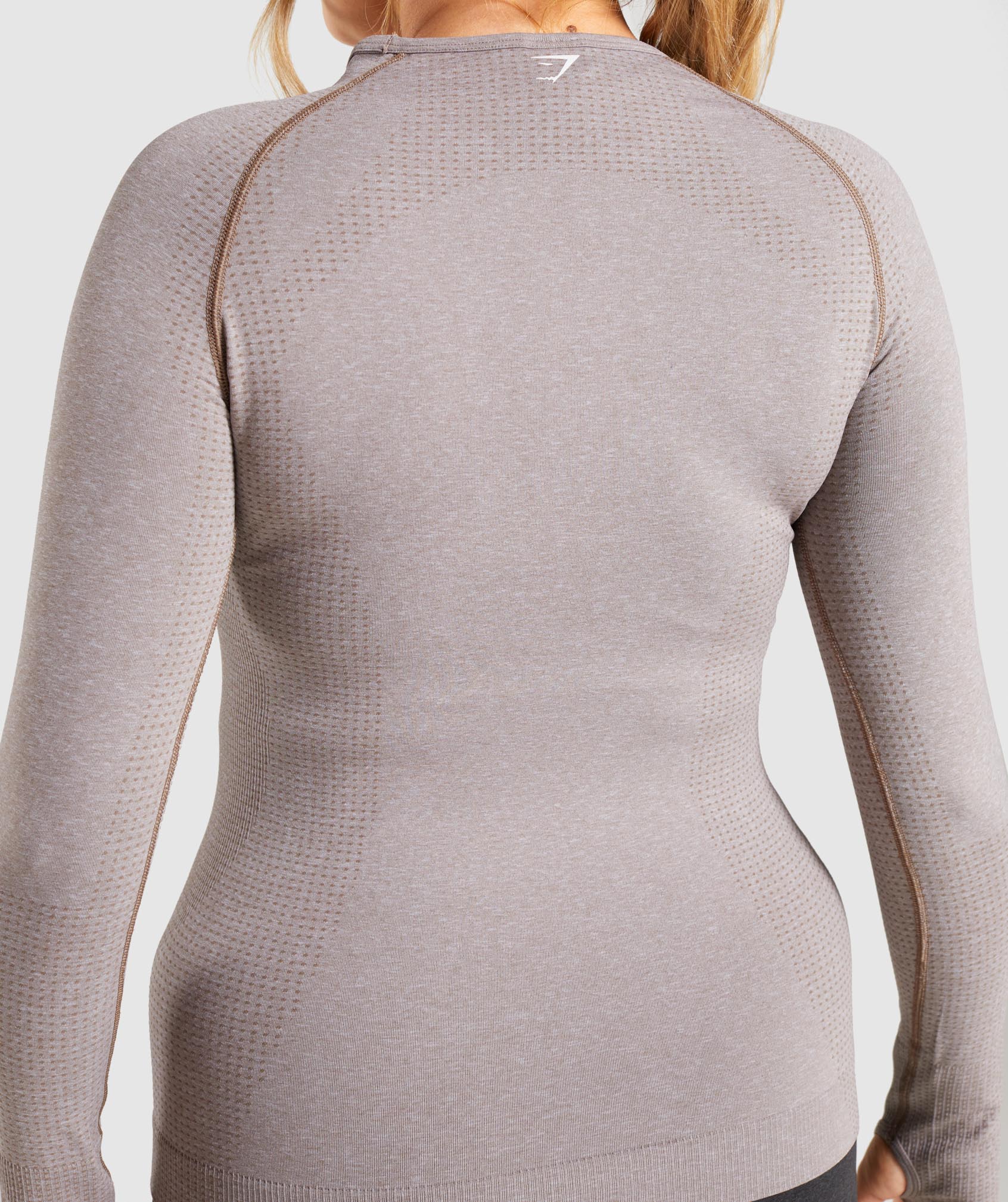 DNU - Gymshark Vital Seamless 2.0 Long Sleeve Top - Taupe Marl - Image 6