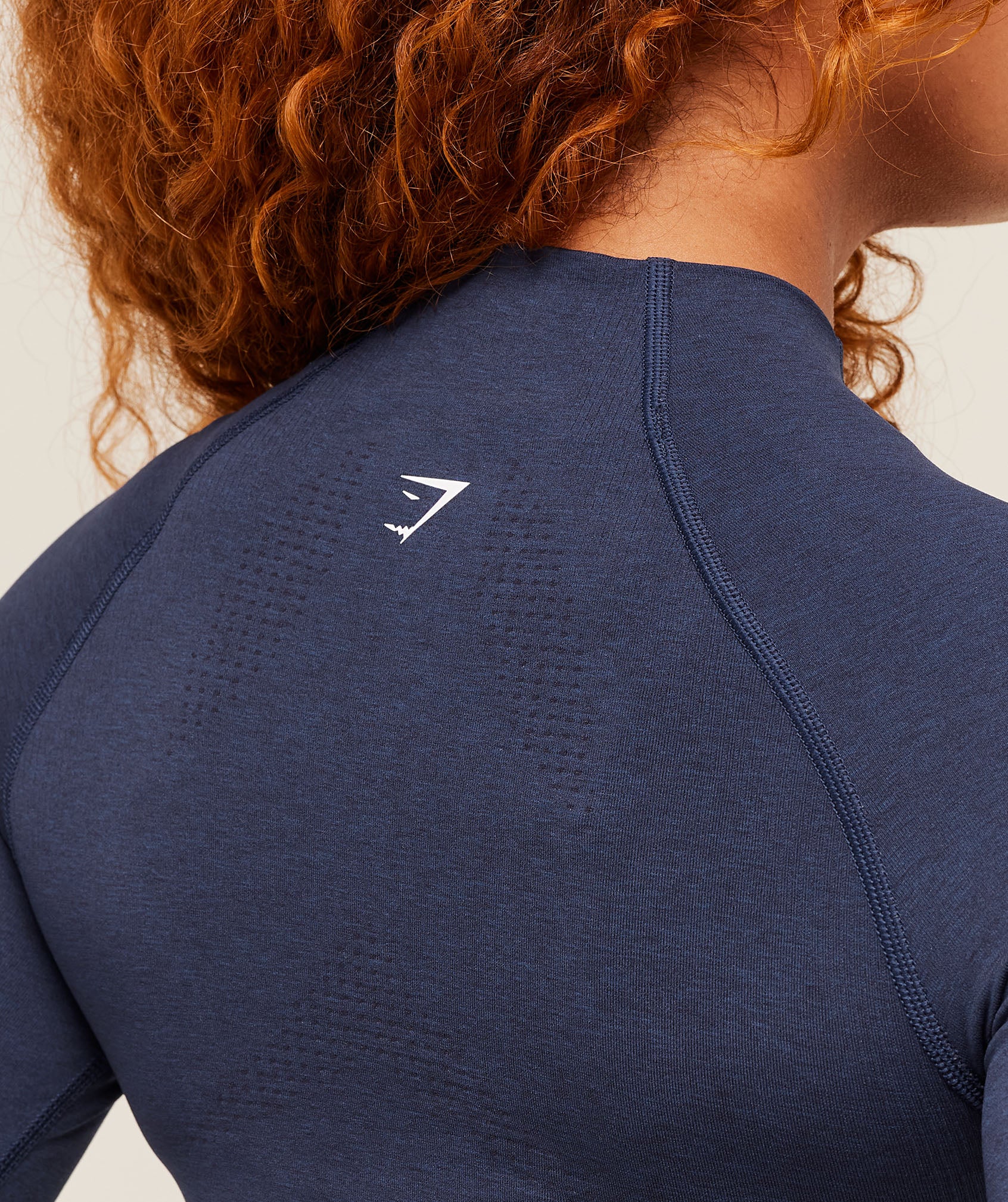 Gymshark Vital Seamless Midi Zip 2.0 Pullover - Heavy Blue Marl - Image 6