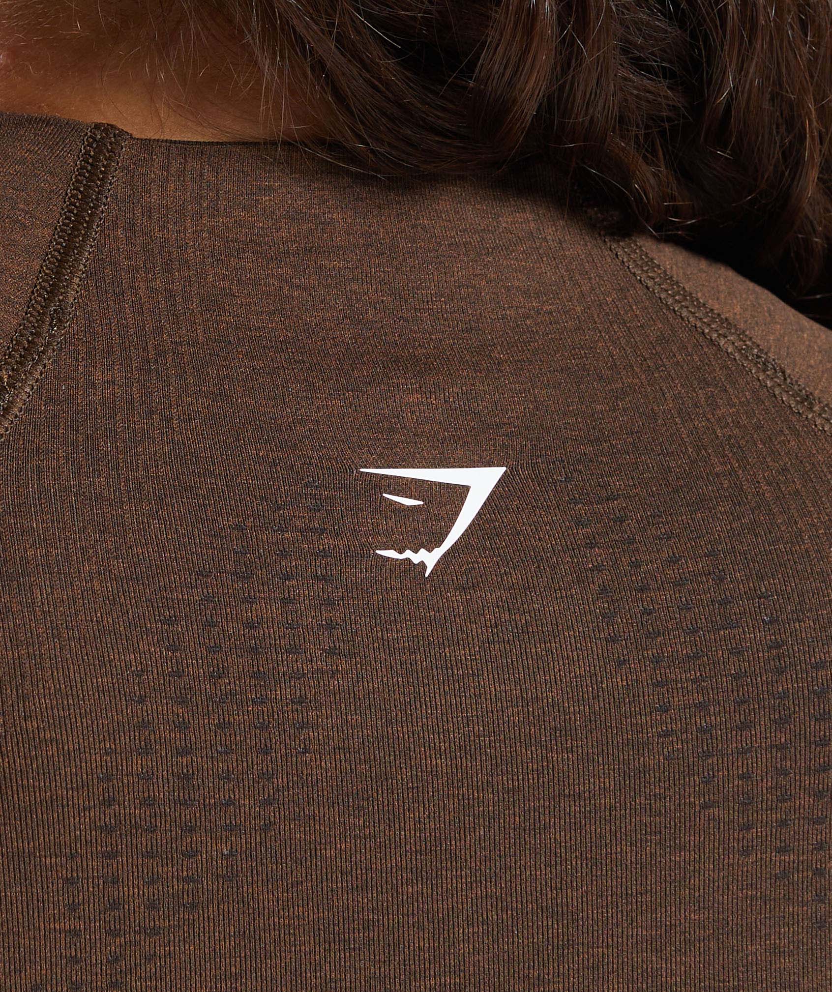 Gymshark Vital Seamless Midi Zip 2.0 Pullover - Espresso Marl - Image 6
