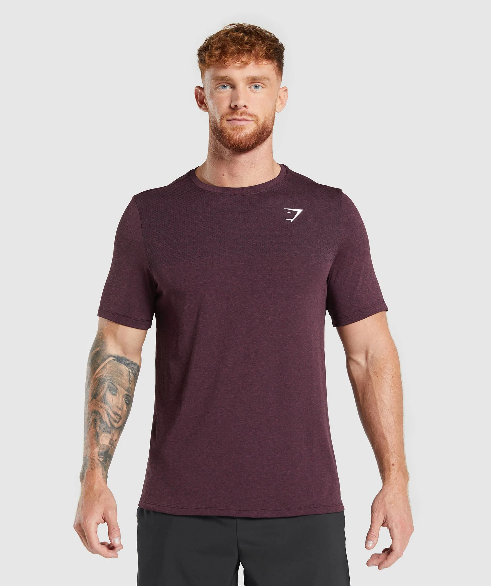 Gymshark Vital T-Shirt - Winter Burgundy/Black Marl