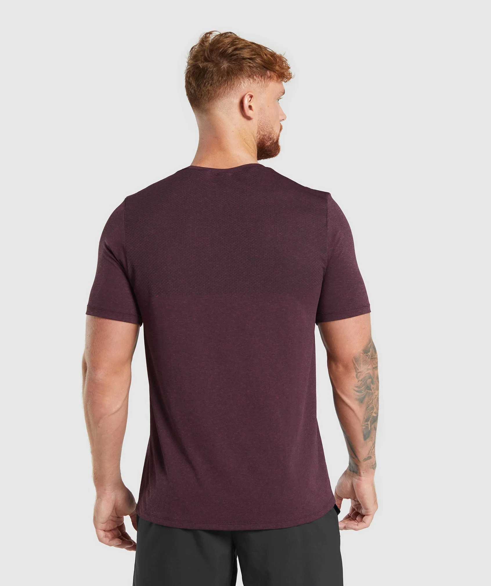 Gymshark Vital T-Shirt - Winter Burgundy/Black Marl - Image 2