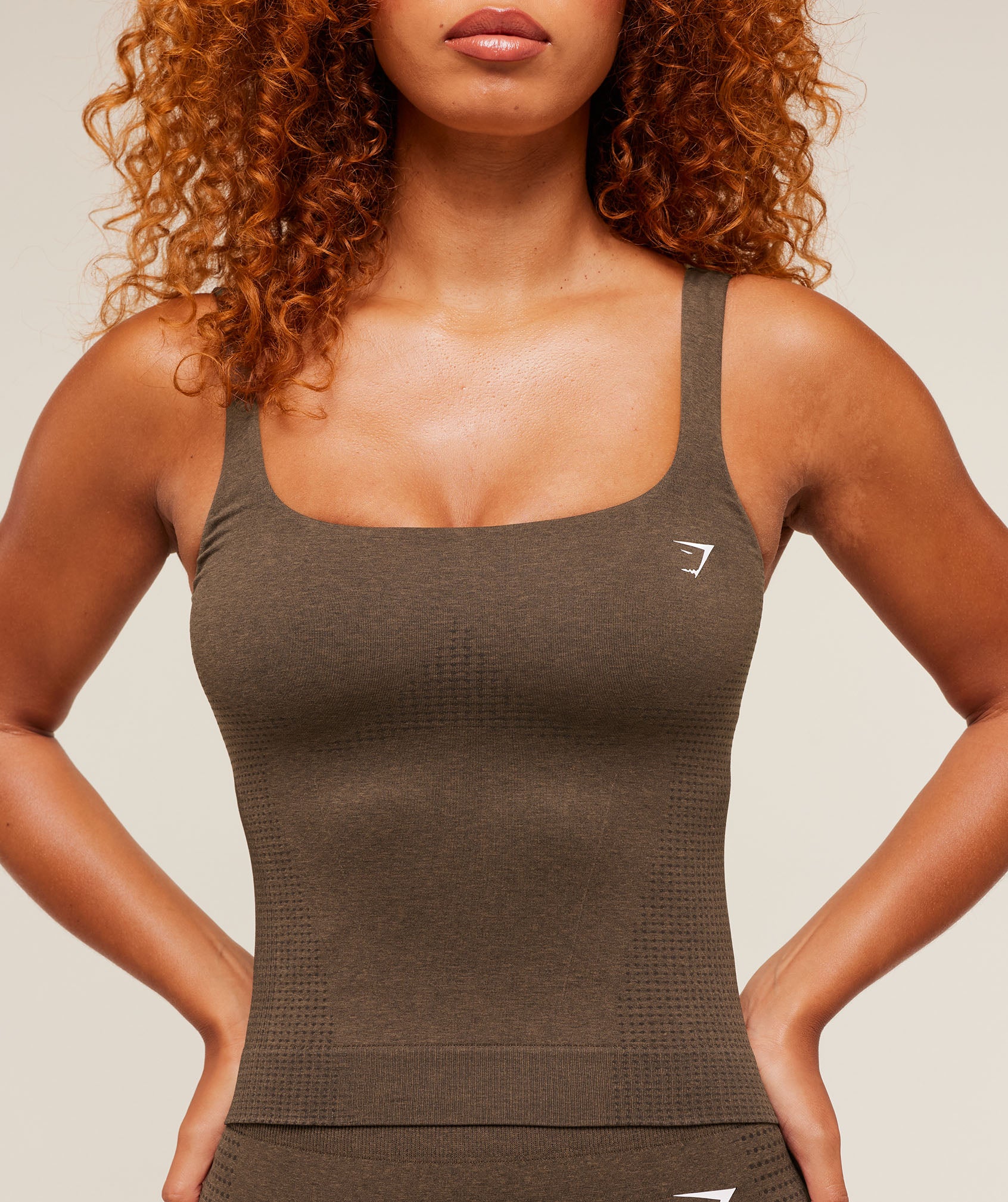 Gymshark Vital Tank With Shelf - Espresso Marl - Image 6