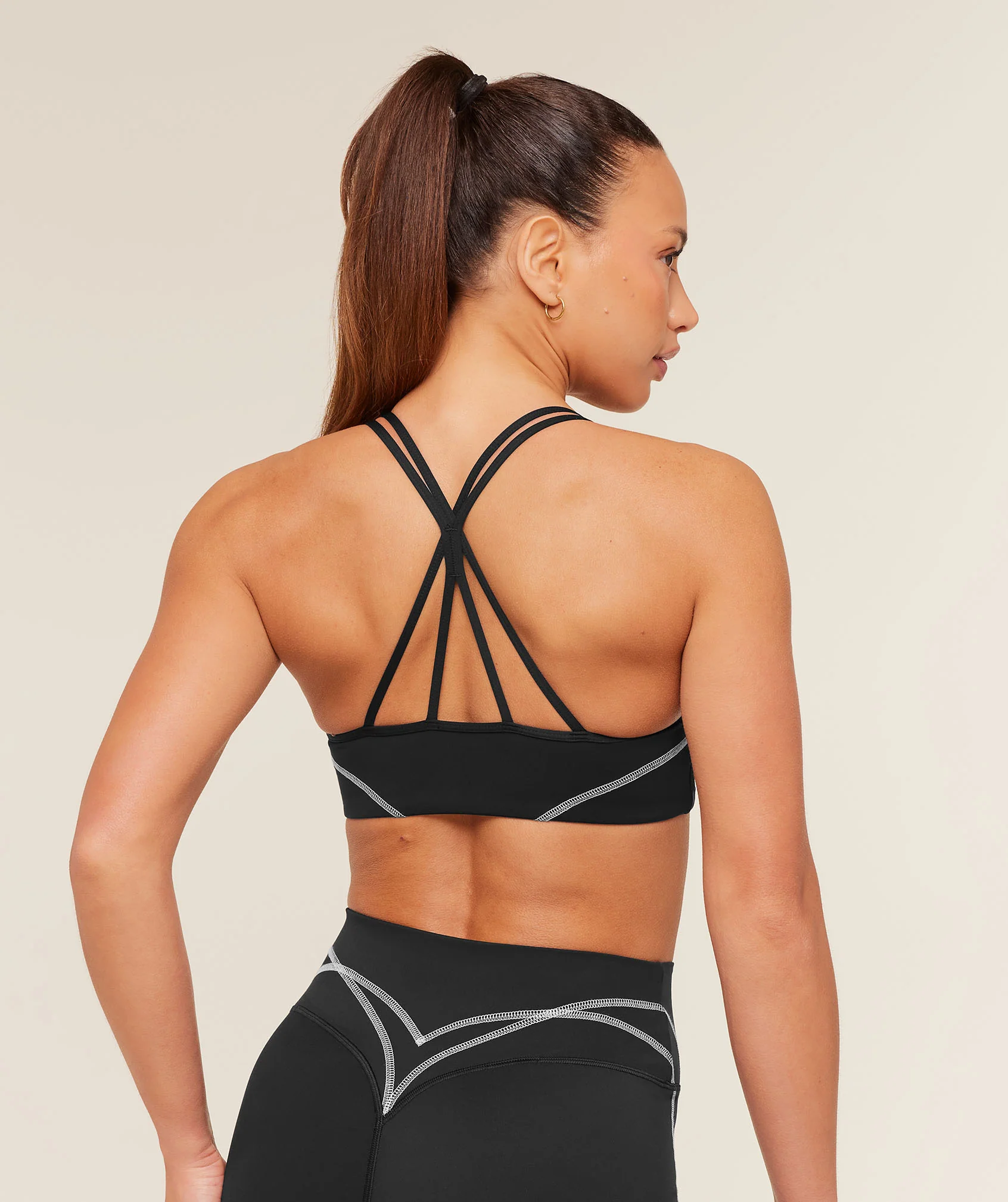 Gymshark Volt Light Support Sports Bra - Black/White - Image 2