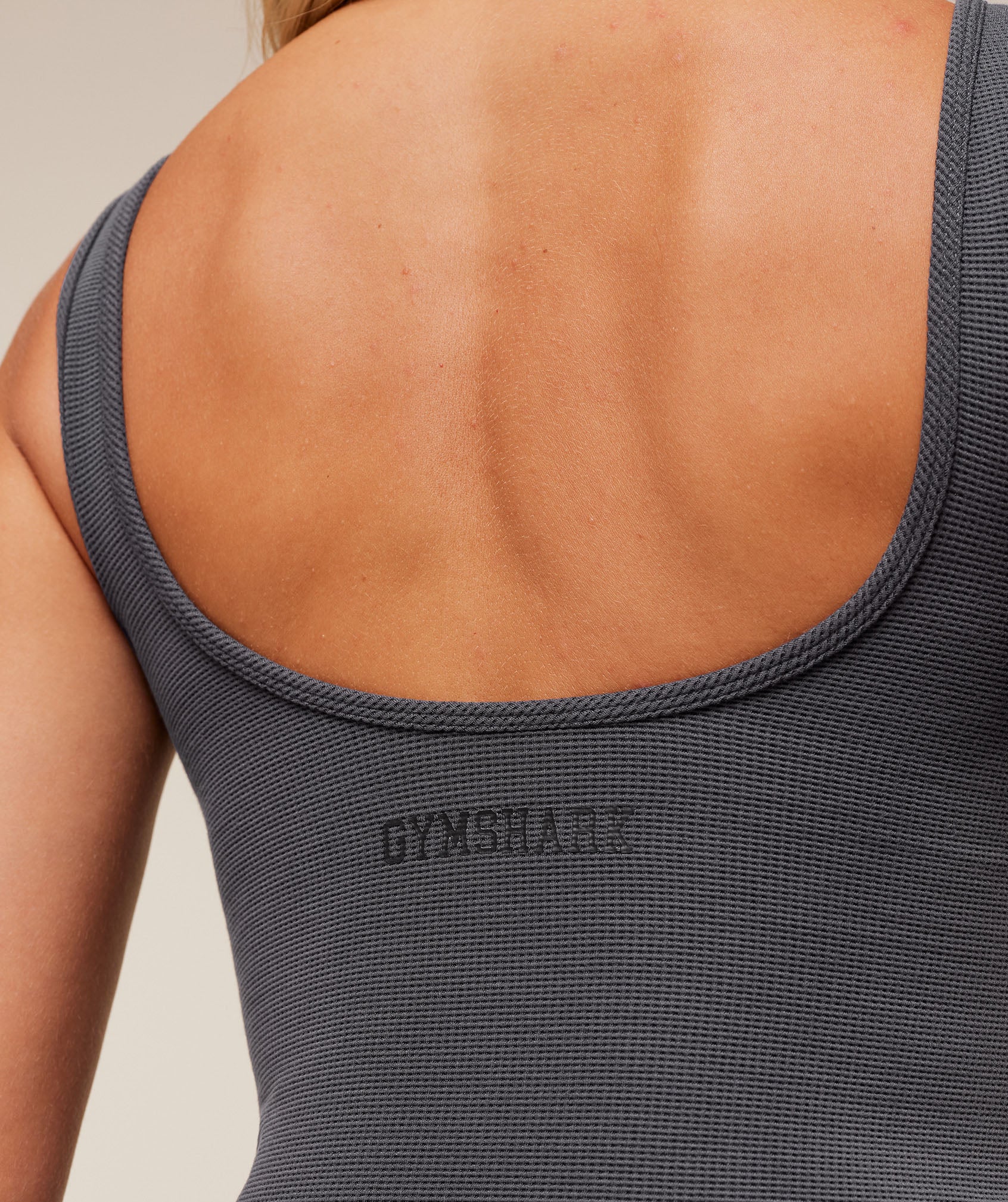 Gymshark Waffle Cropped Tank - Grey - Image 5