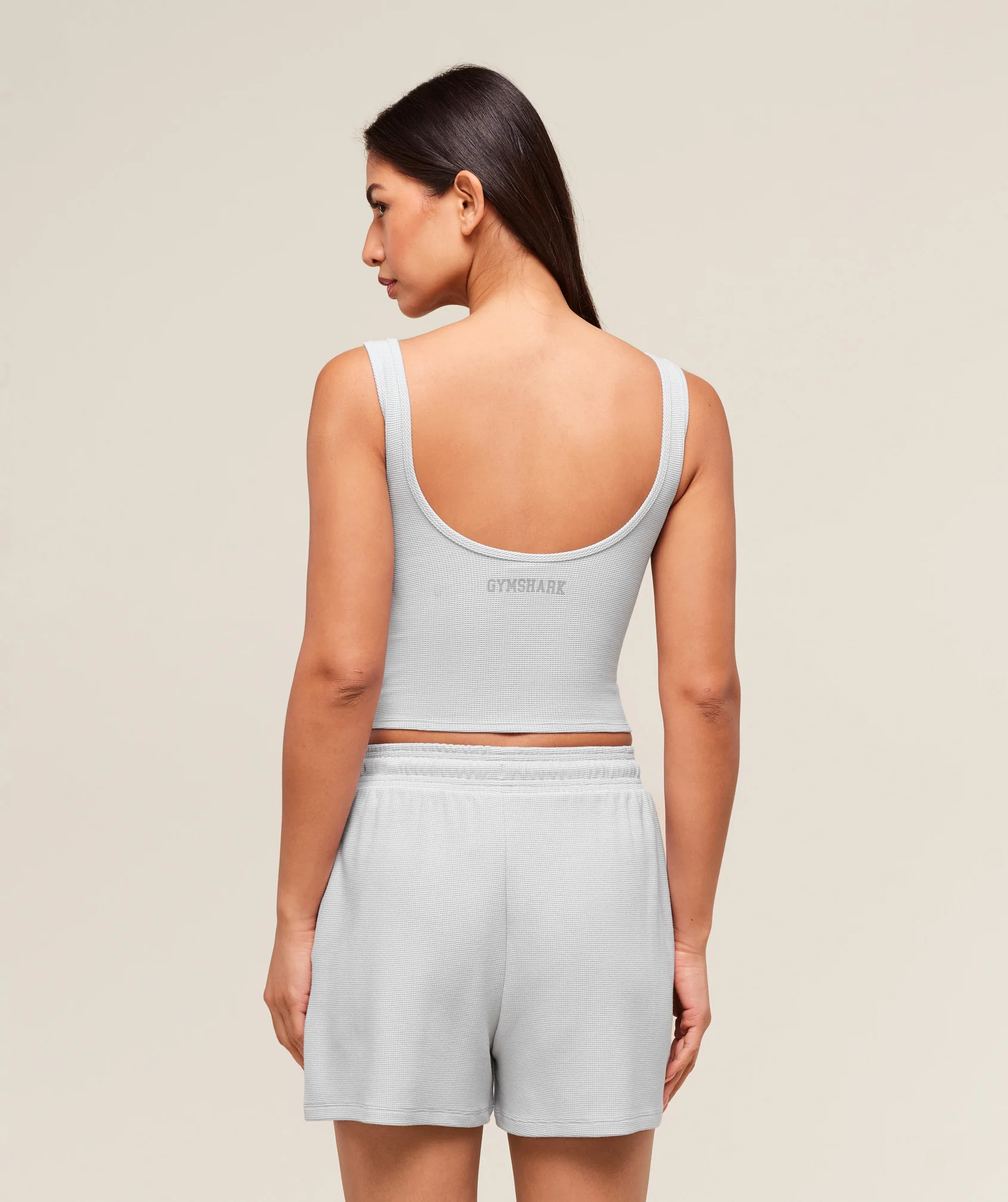 Gymshark Waffle Cropped Tank - Light Grey - Image 2