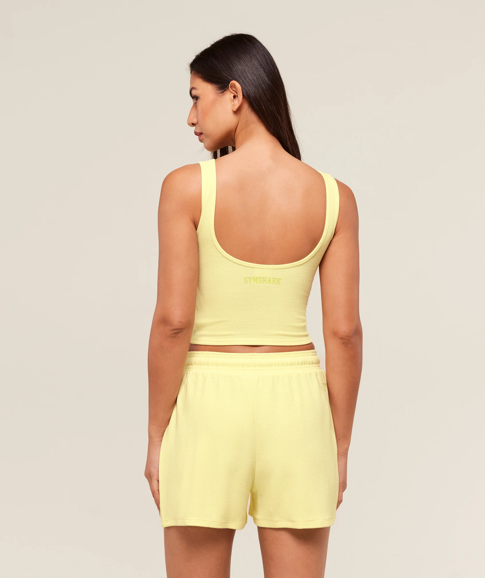 Gymshark Waffle Cropped Tank - Refresh Yellow - Image 2