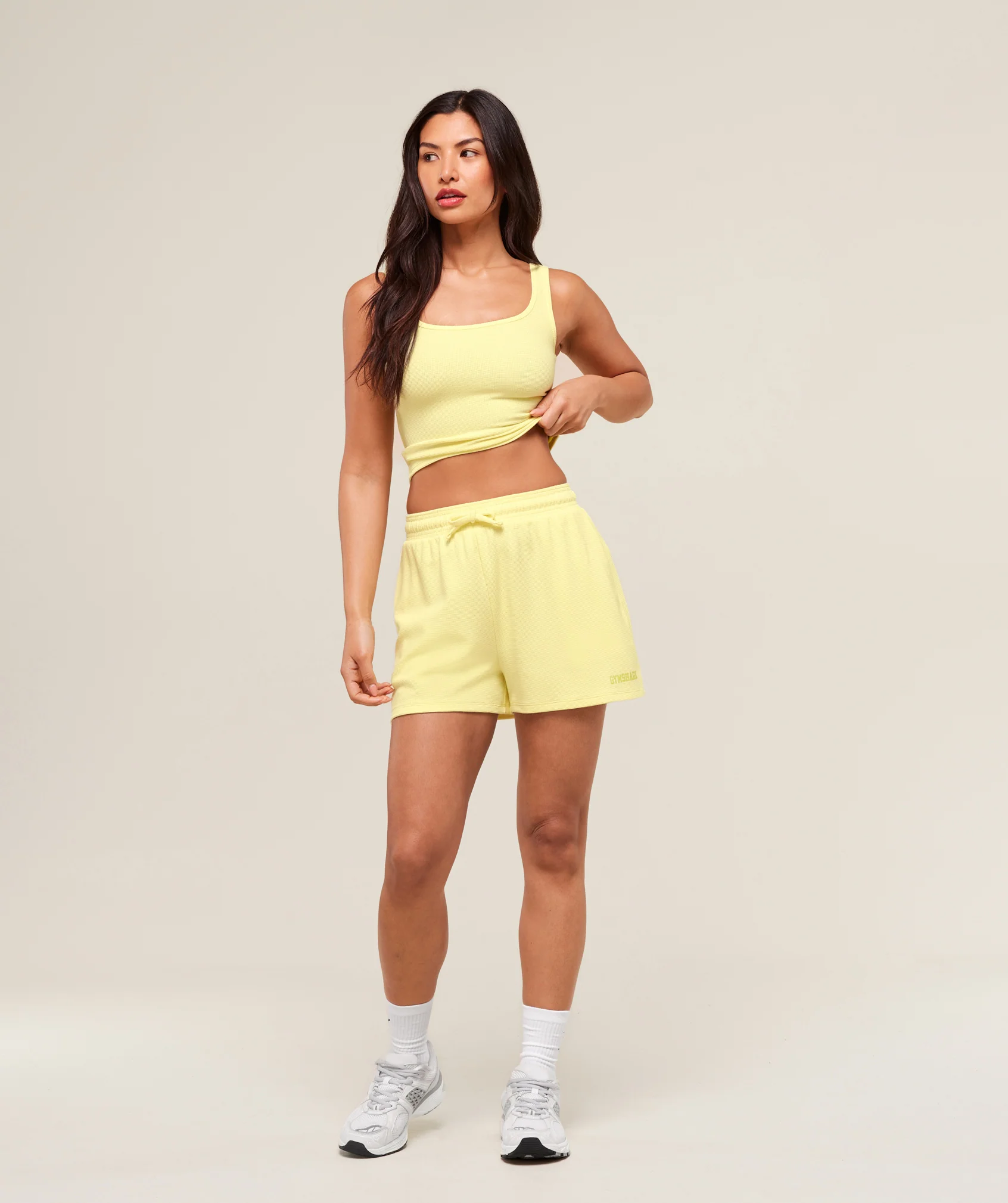 Gymshark Waffle Cropped Tank - Refresh Yellow - Image 4