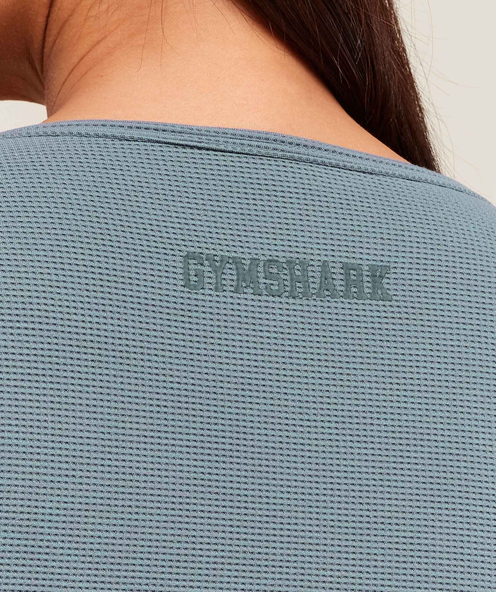 Gymshark Waffle Long Sleeve Top - Iron Blue - Image 5