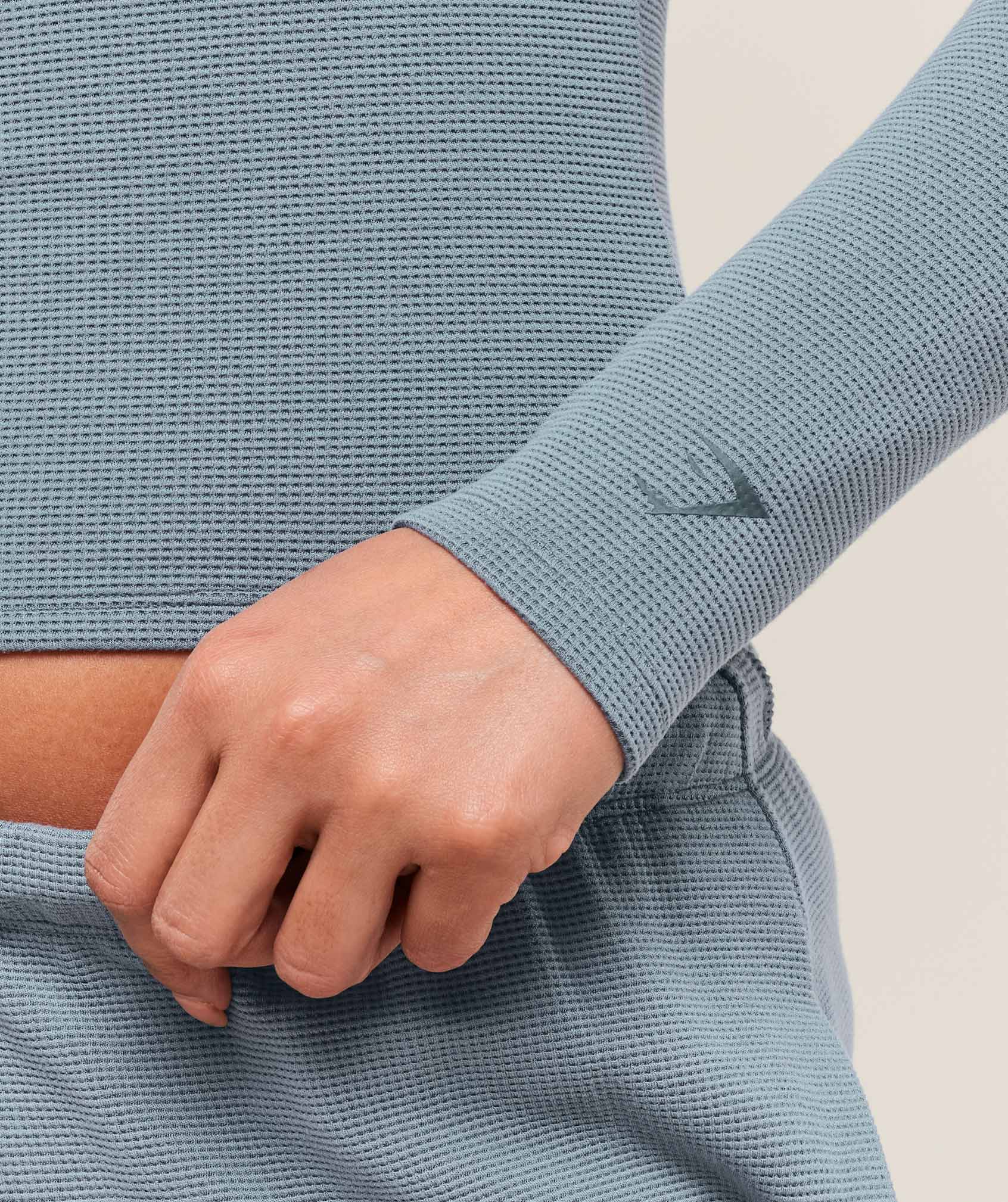 Gymshark Waffle Long Sleeve Top - Iron Blue - Image 6